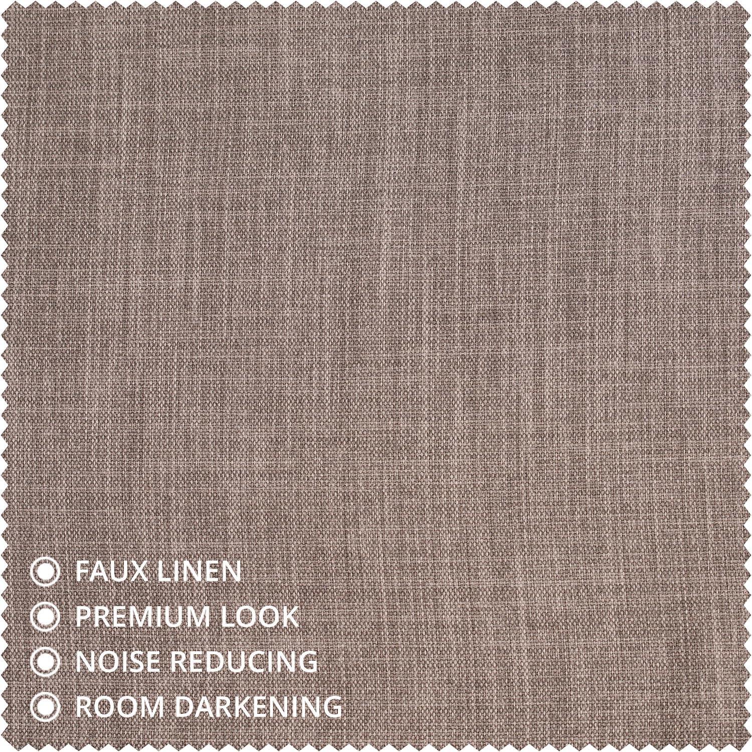 HPD Half Price Drapes Mink Extra Wide Faux Linen Room Darkening Curtains for Bedroom & Living Room Curtains (1 Panel), Door & Window Curtains 84 inch length, Rod Pocket Curtains & drapes, 50W X 108L