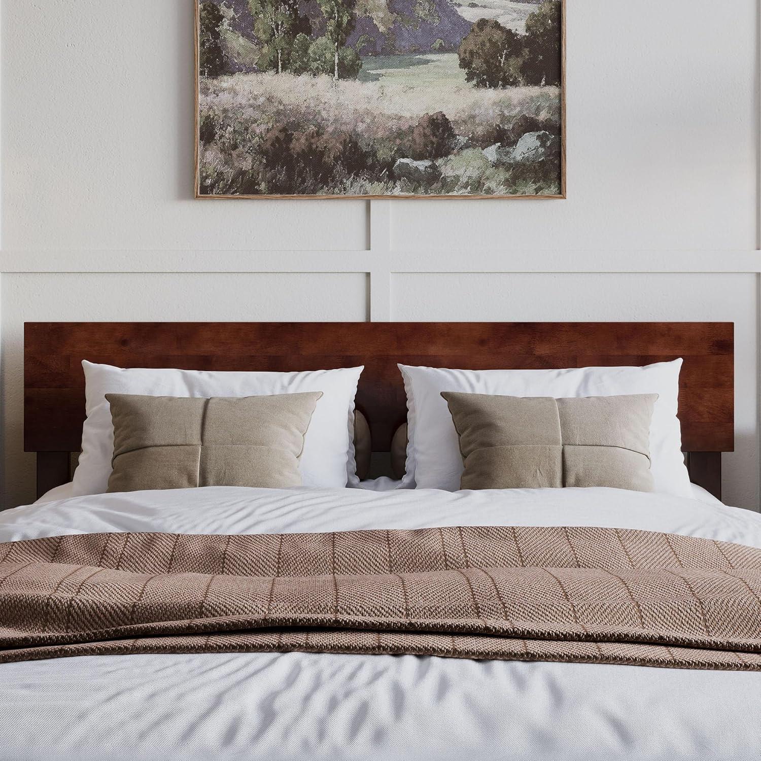 AFI Aria Queen Modern Solid Wood Low Profile Platform Bed, Walnut