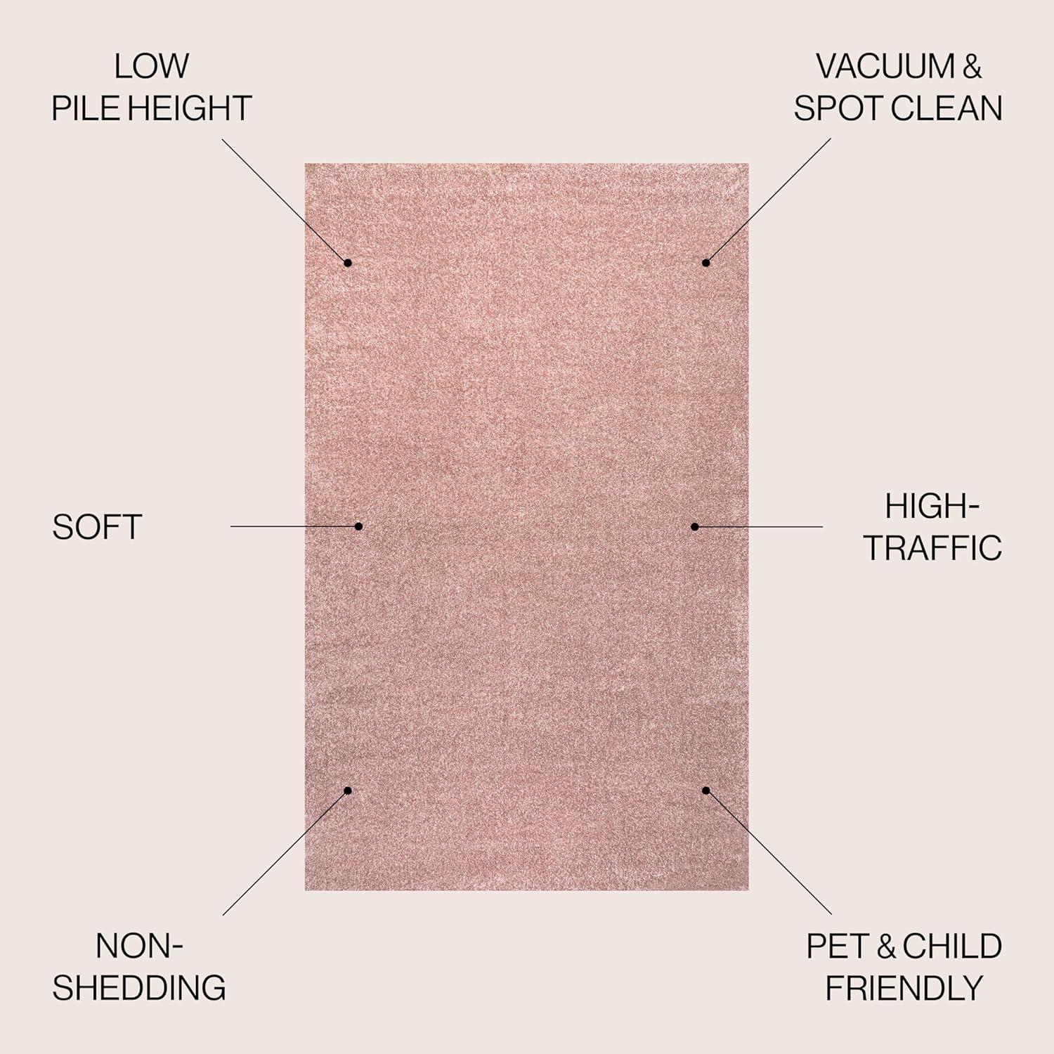 8'x10' Haze Solid Low-Pile, Pink - JONATHAN Y