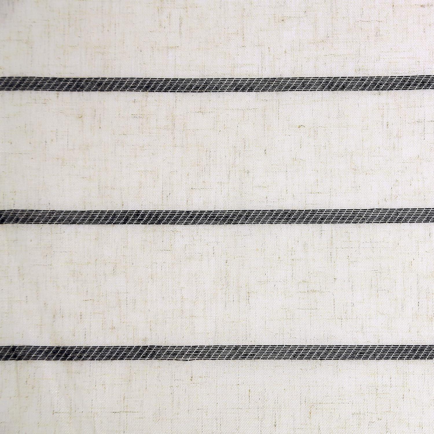 Clean Window Clean Window Aso Twill Stripe Anti-Dust Linen Blend Sheer Curtain Panel