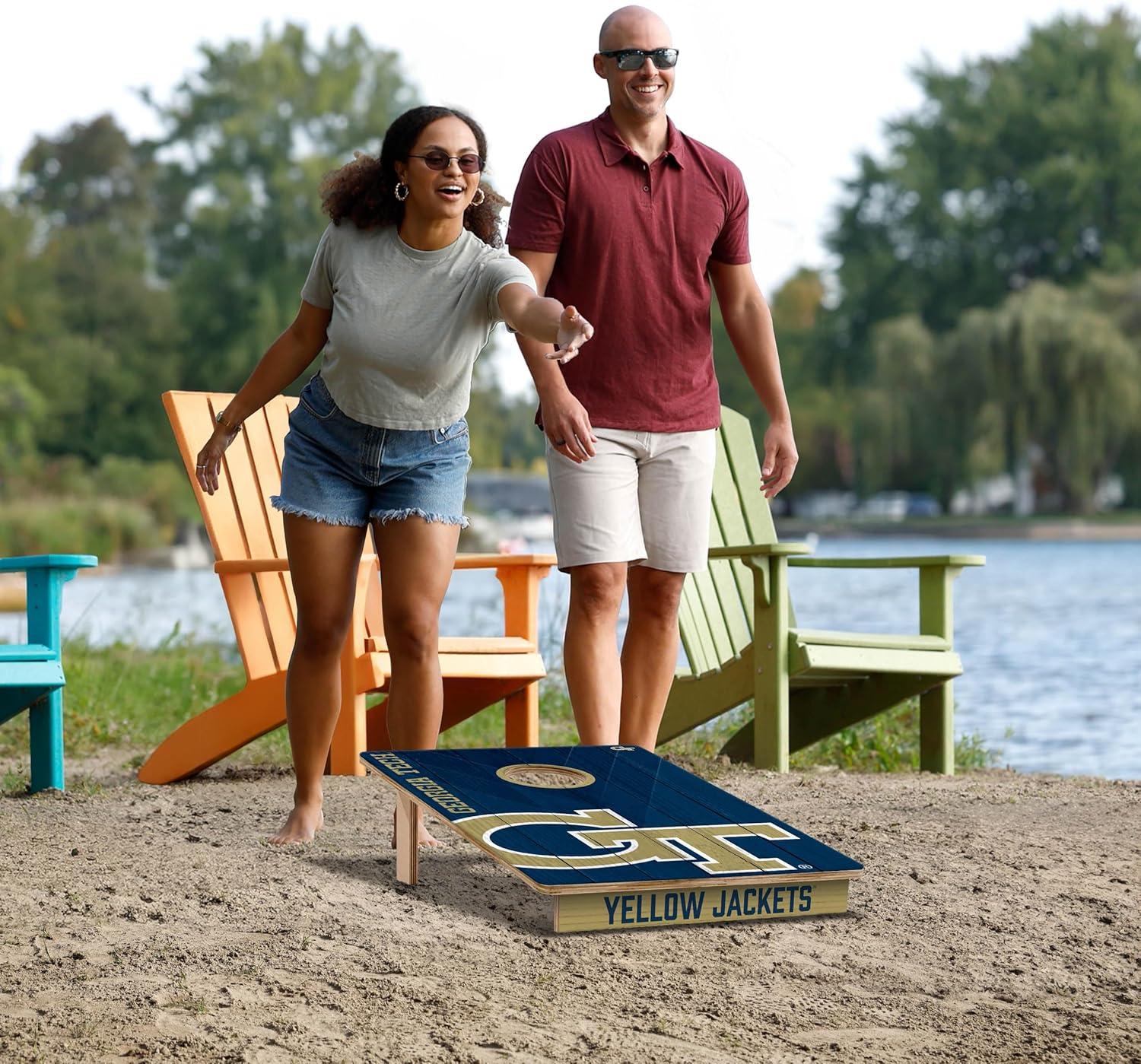 YouTheFan NCAA Professional Wood 2'x3' Cornhole Board w/ Logo Bags | Wayfair