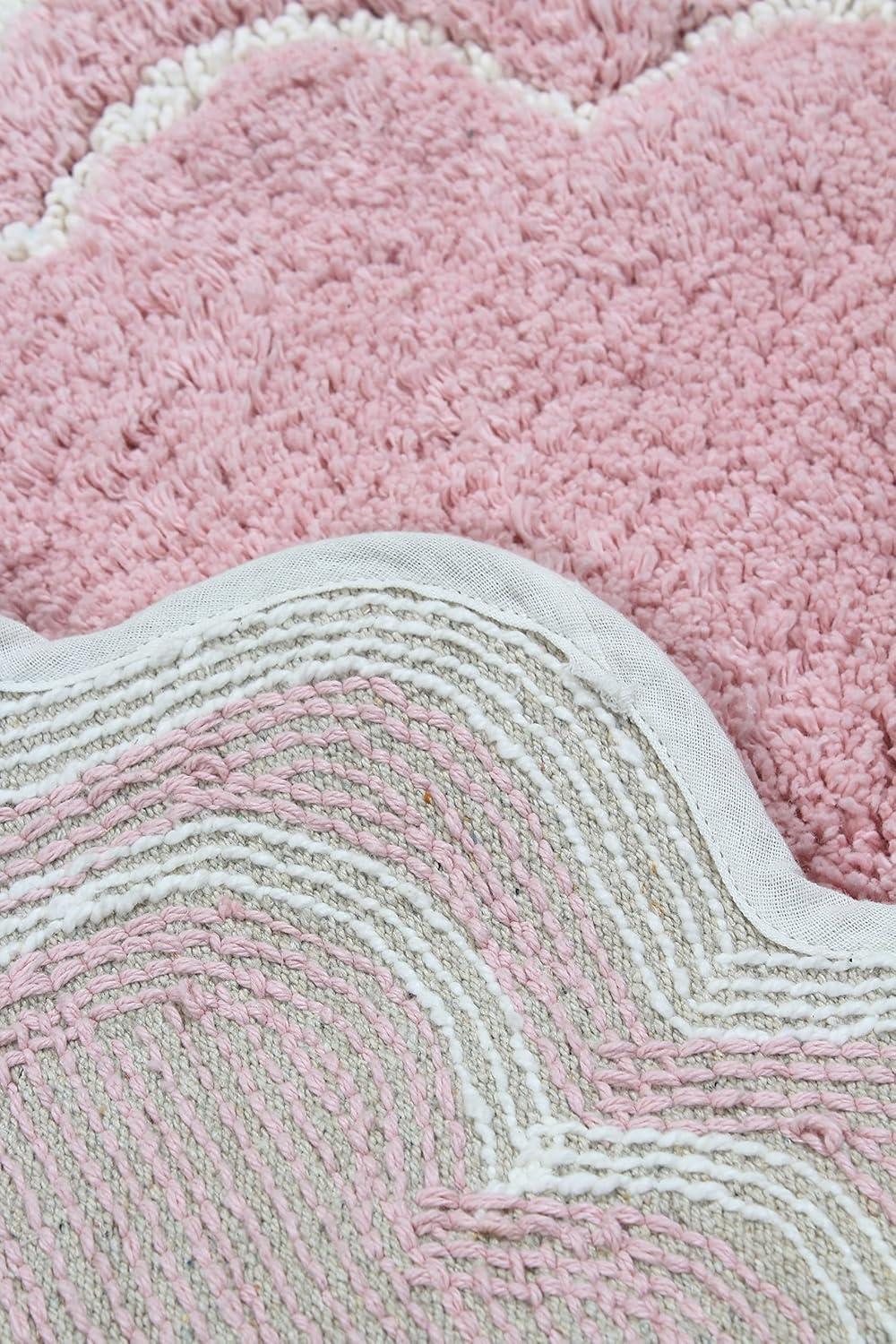 Home Weavers Inc Home Weavers Allure Collection Absorbent Cotton, Machine Washable and Dry Bath Rugs Pink 21"x34"