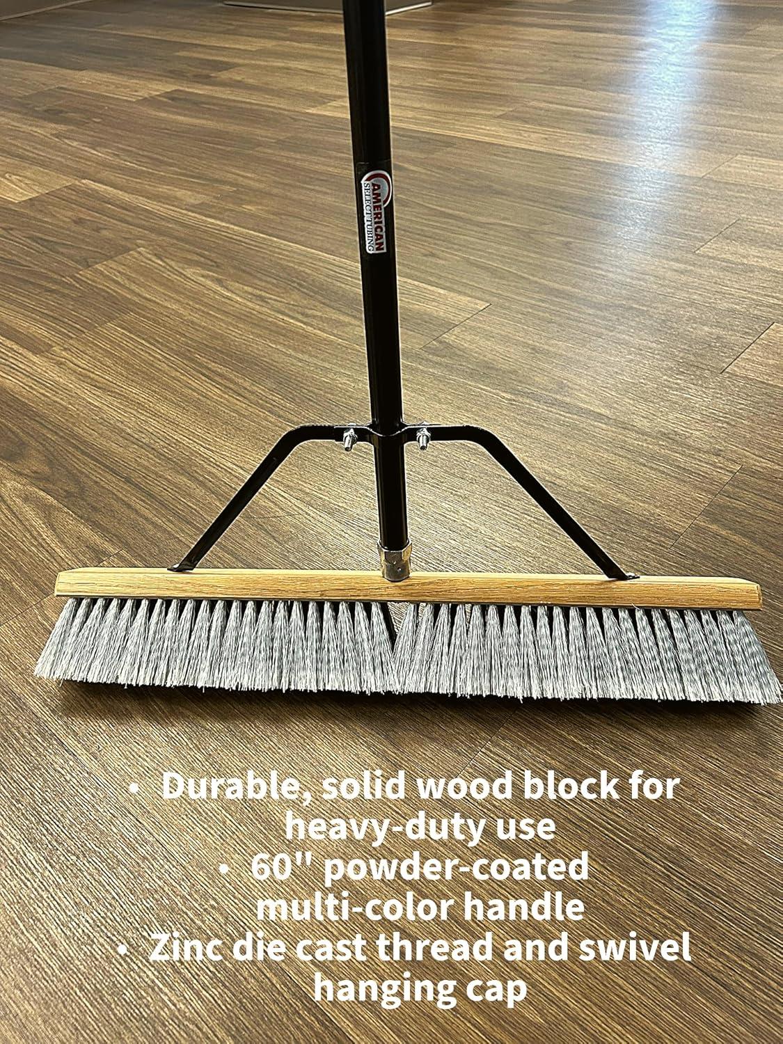 Pbma24004 Heavy Duty 24" Multi-Surface Push Broom with Silver/Black Handle