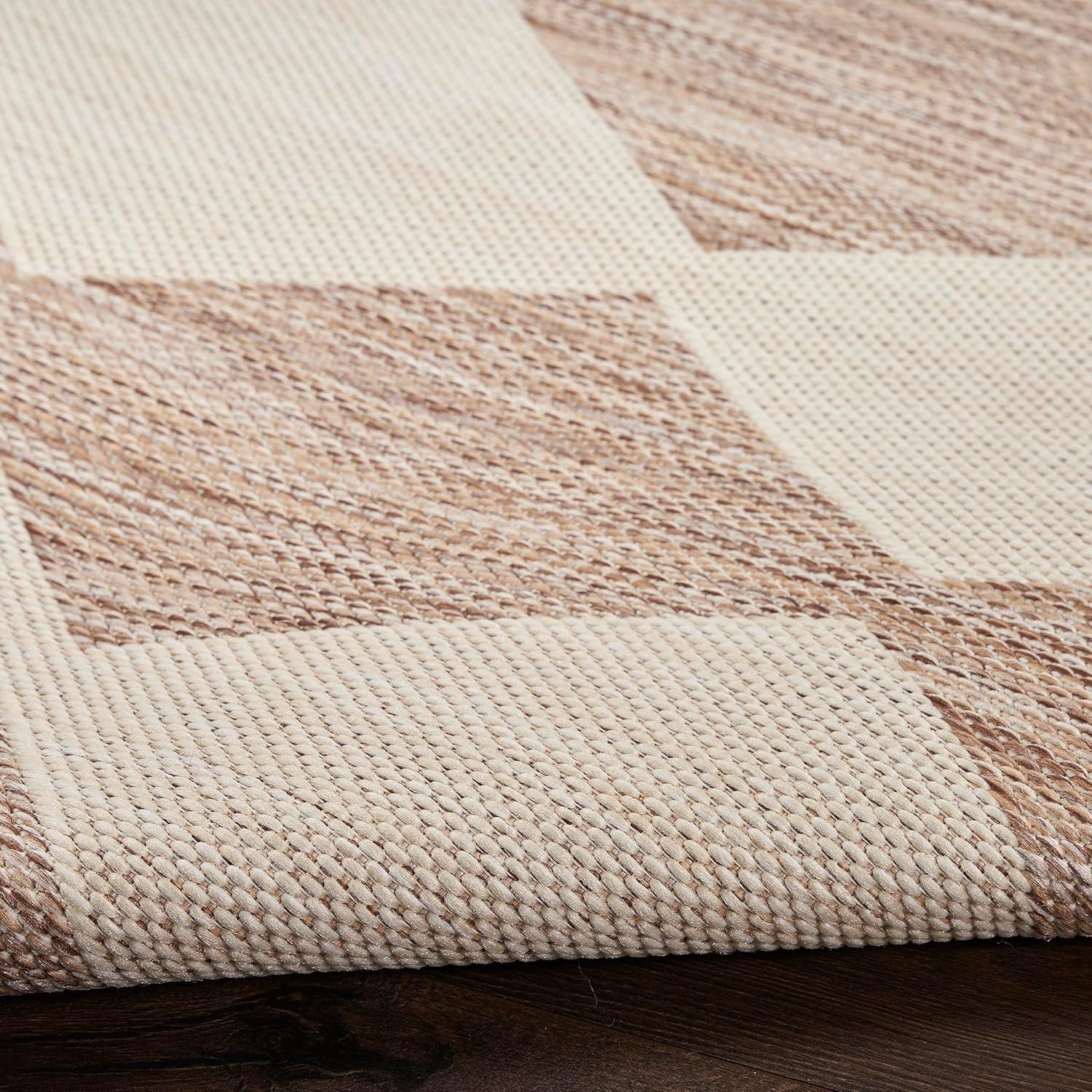 Nourison Positano 8' x 10' Beige Diamond Modern Flatweave Indoor/Outdoor Rug