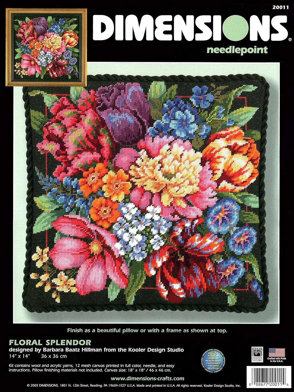 Dimensions "Floral Splendor" Needlepoint Kit, 14" x 14"