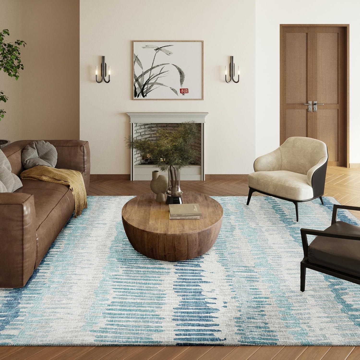 Addison Rugs Indoor/Outdoor Rylee Sketches Washable Rug New. Blue - 9' x 12'