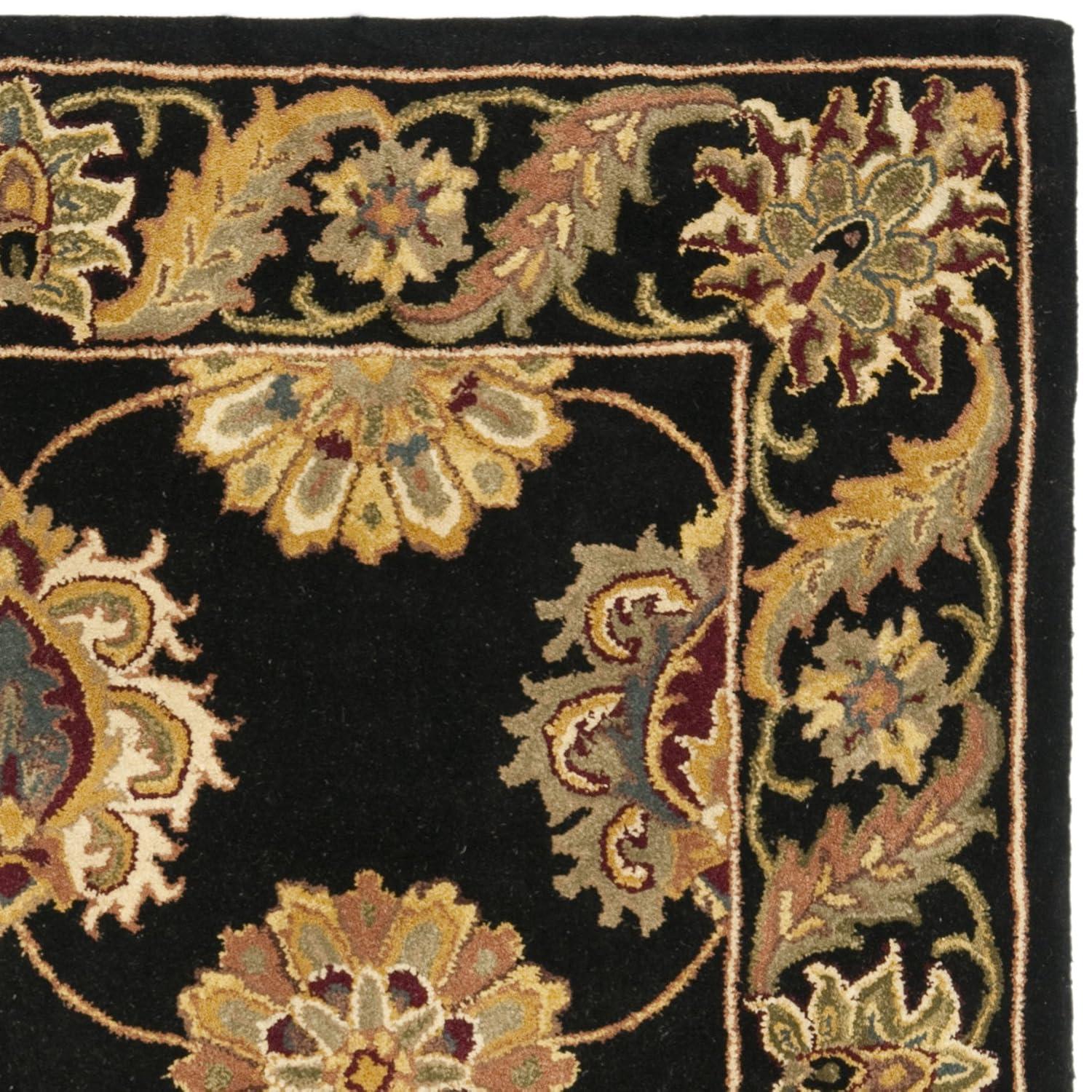 Heritage HG314 Handmade Area Rug - 8'x8' - Black - Safavieh