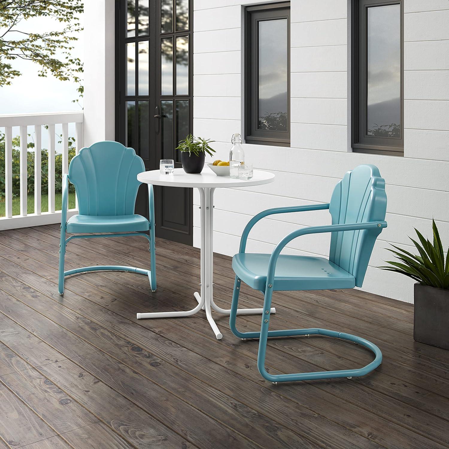 Crosley 3pc Tulip Retro Metal Bistro Set Red