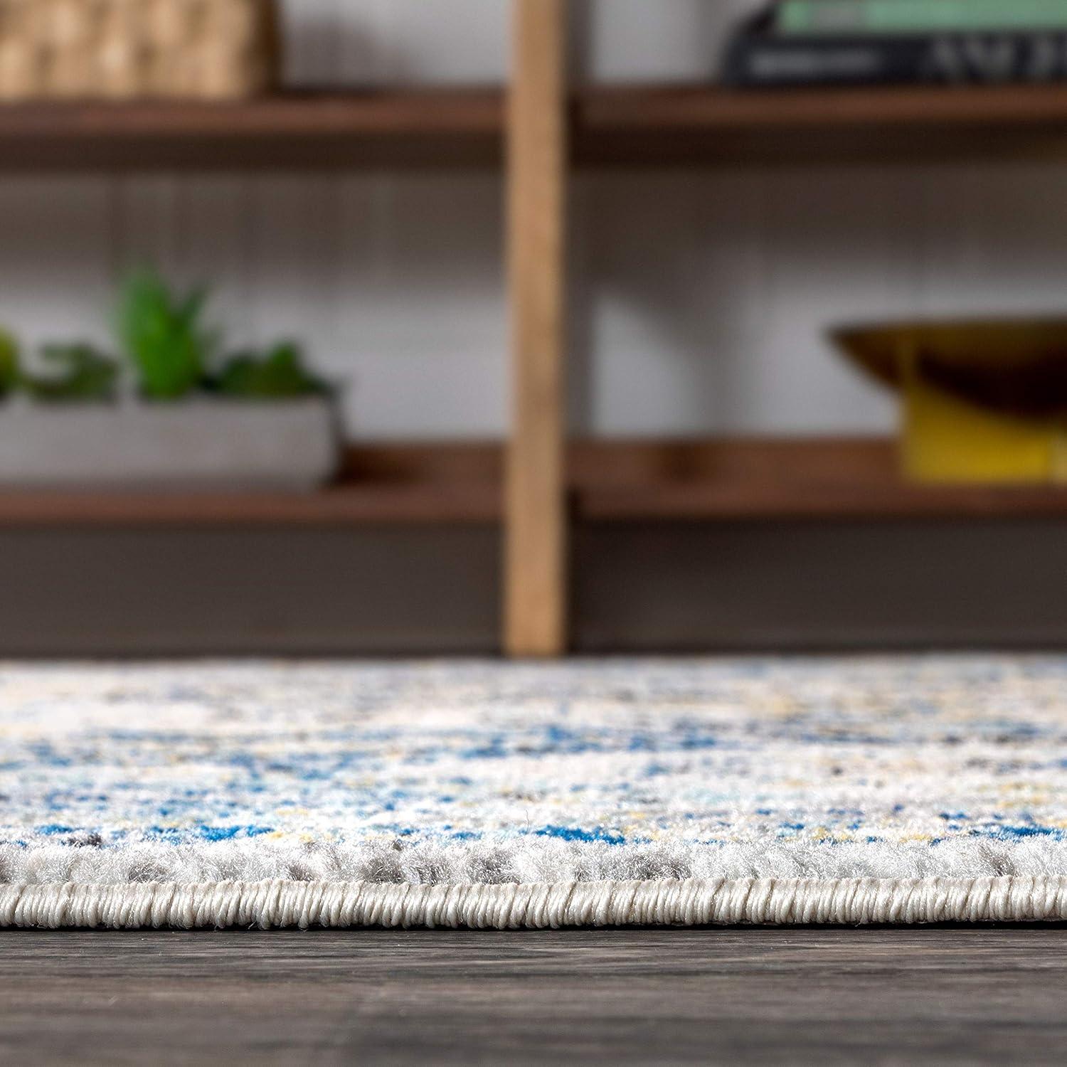 8'x10' Modern Persian Boho Vintage Trellis Area Rug, Blue/Multi - JONATHAN Y