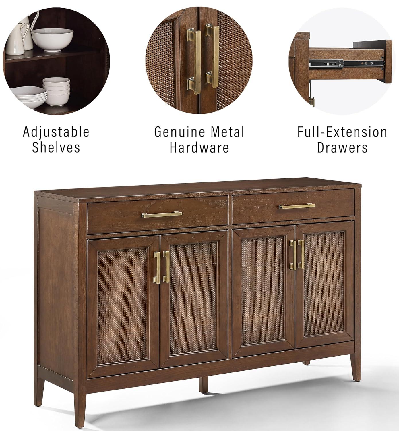 Crosley 56" Milo Sideboard Dark Brown