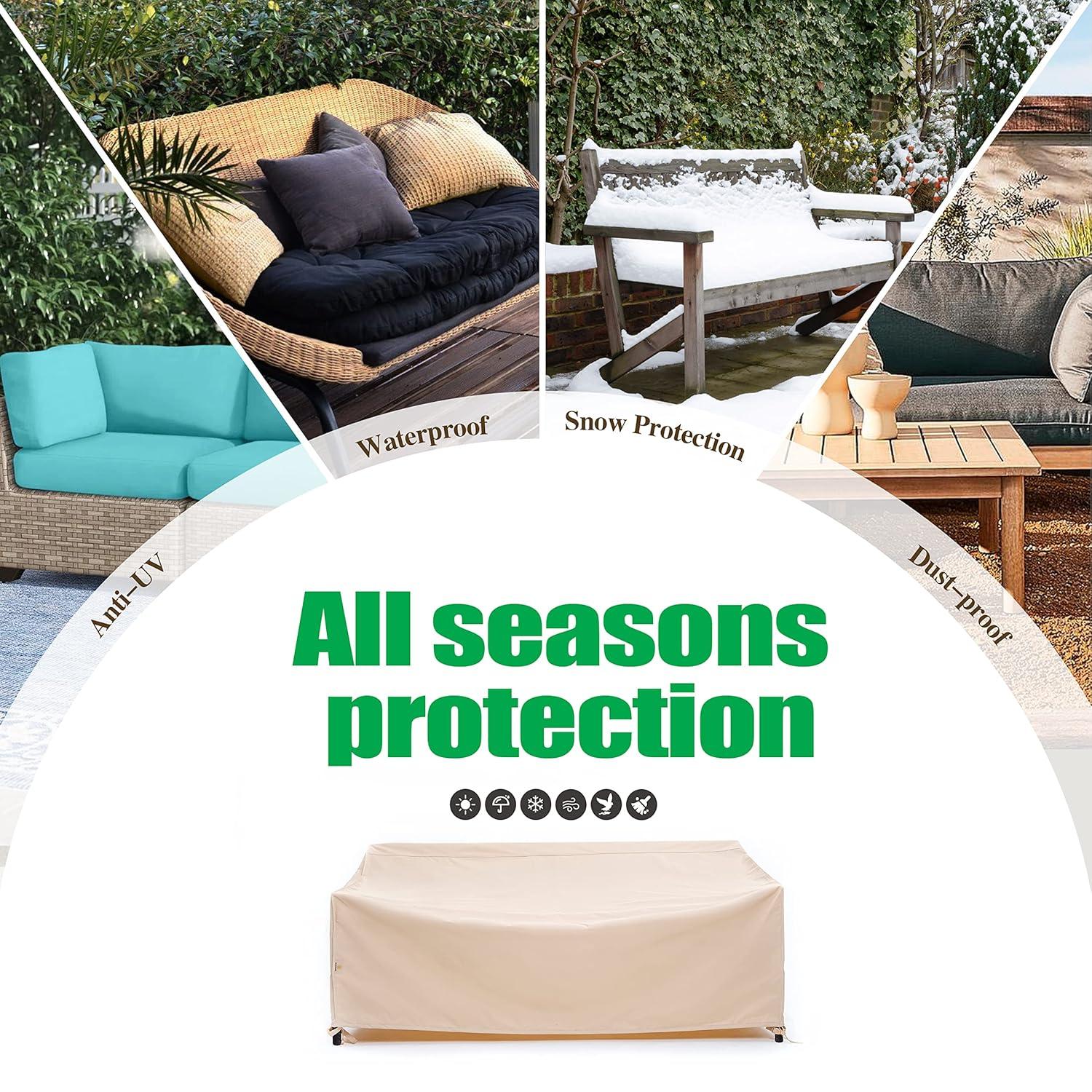 F&J Outdoors Premium Waterproof Outdoor Patio Sofa Cover: Latest Rip-Stop Fabric, 3-Year Warranty