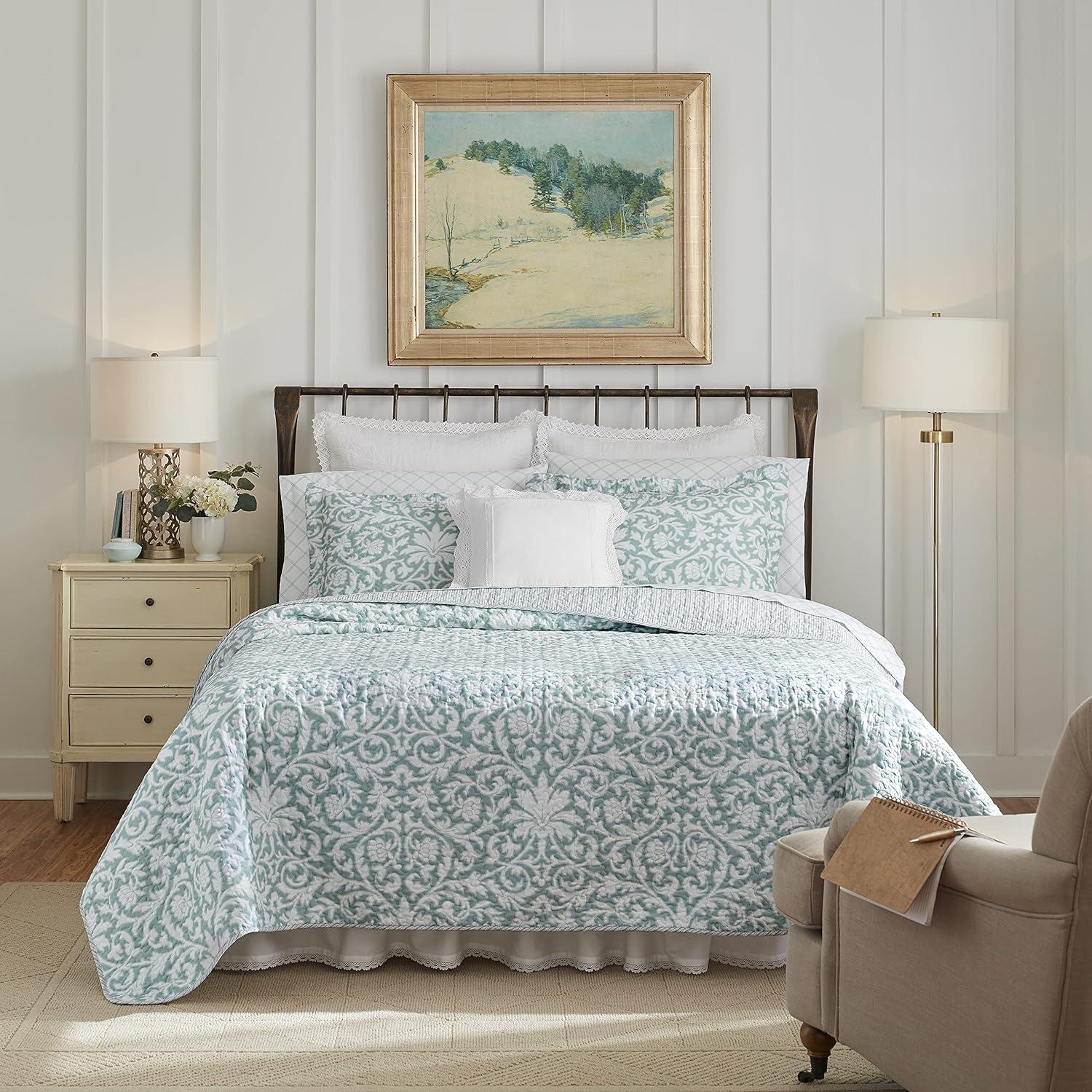 Laura Ashley Mia Reversible Cotton Quilt Set