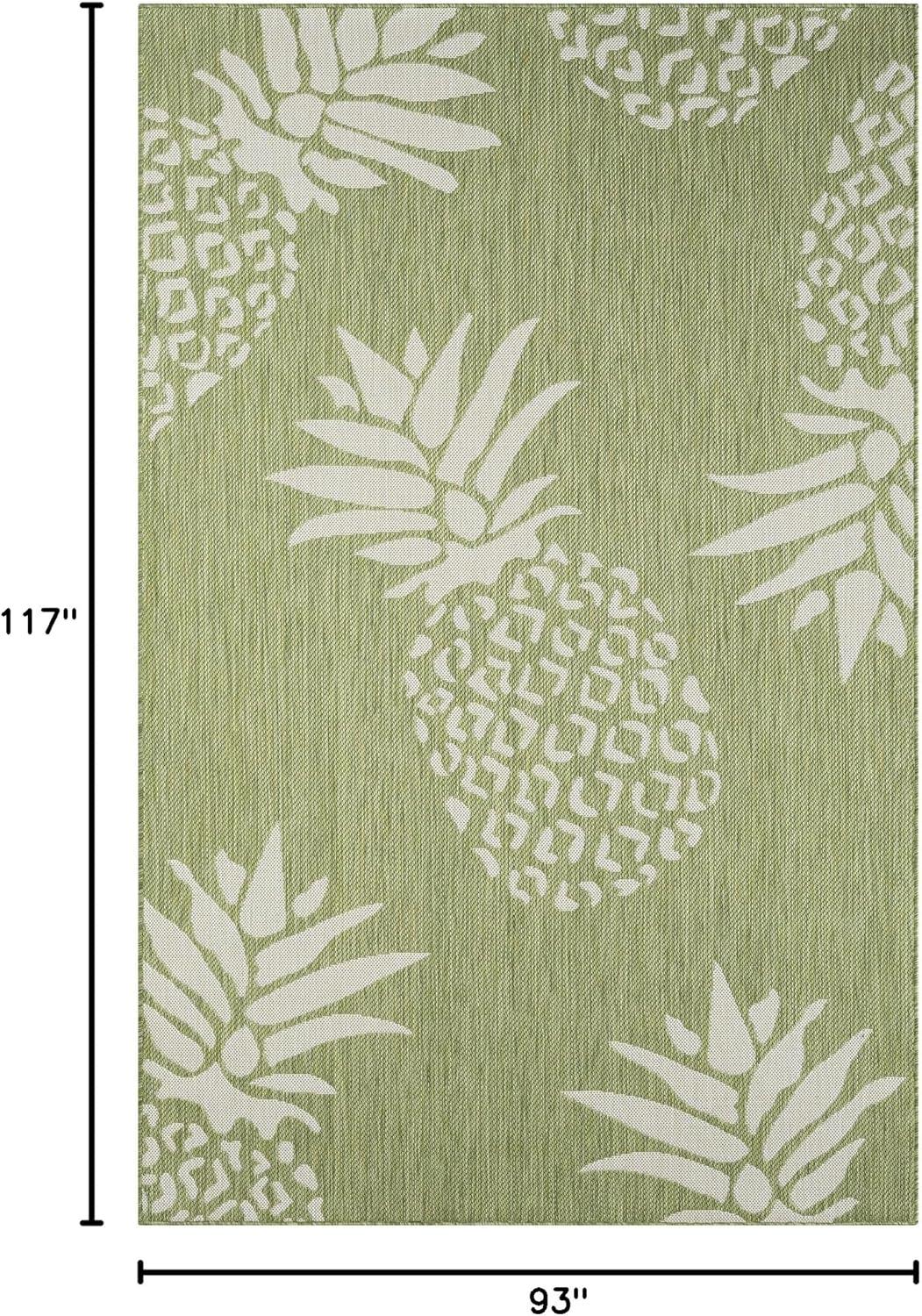 Ox Bay Caliana Tropical Pineapple Indoor, Outdoor Area Rug, Green, 7' 9" x 9' 9"