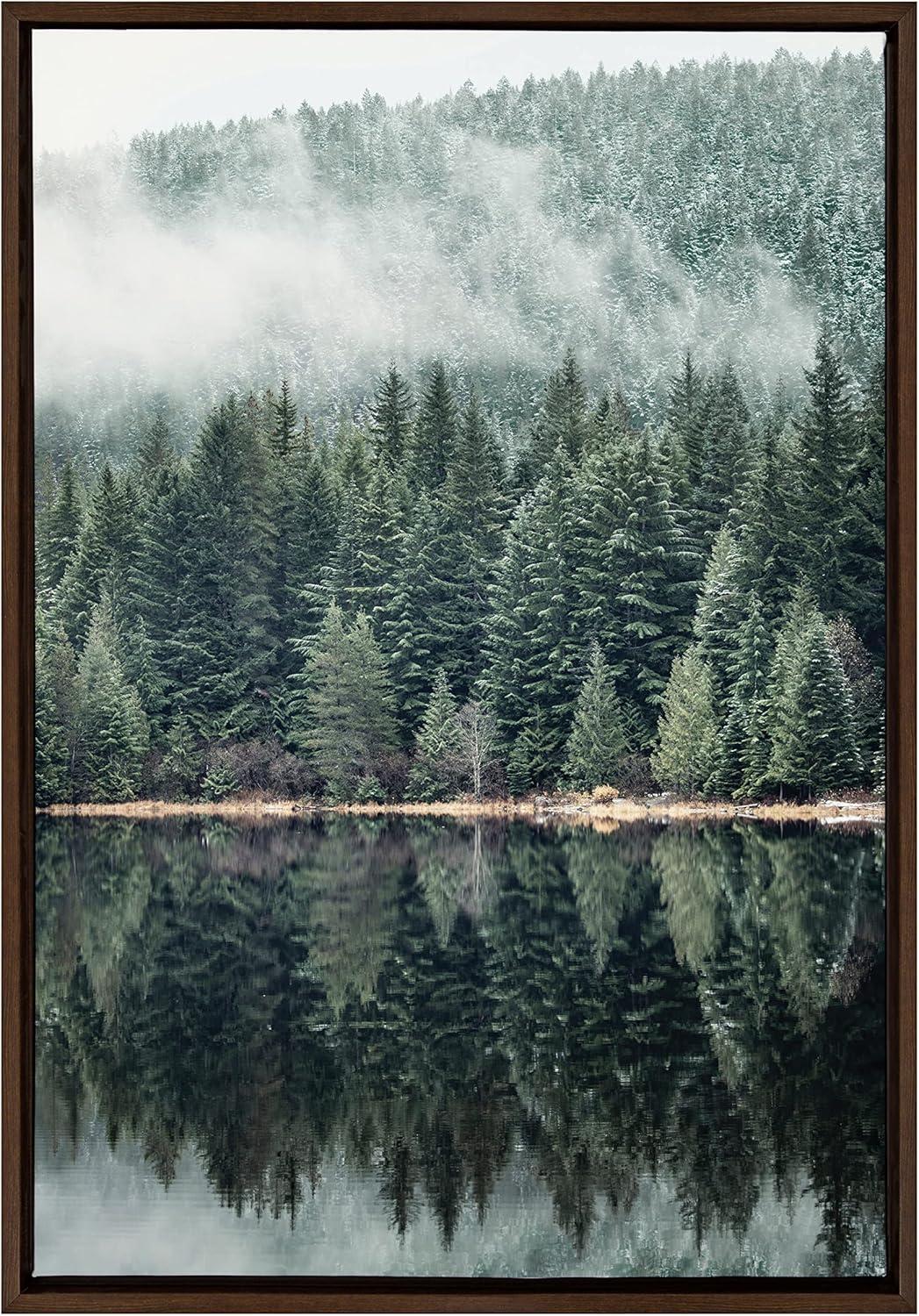 23" x 33" Sylvie Evergreen Reflections Framed Canvas by F2 Images - Kate & Laurel