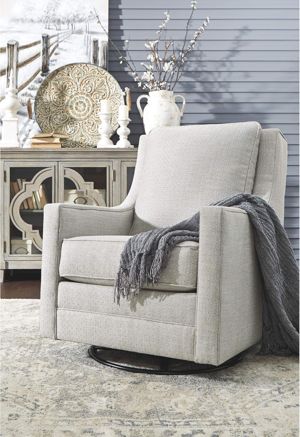 Signature Design by Ashley Kambria Swivel Glider Accent Chair in Frost