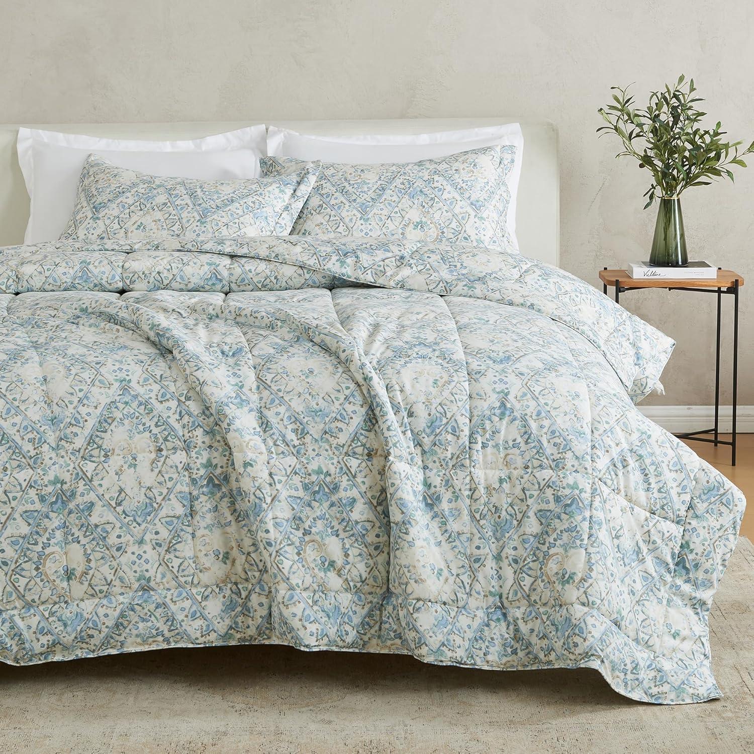 FreshFolds Reversible Microfiber Comforter Set with Shams