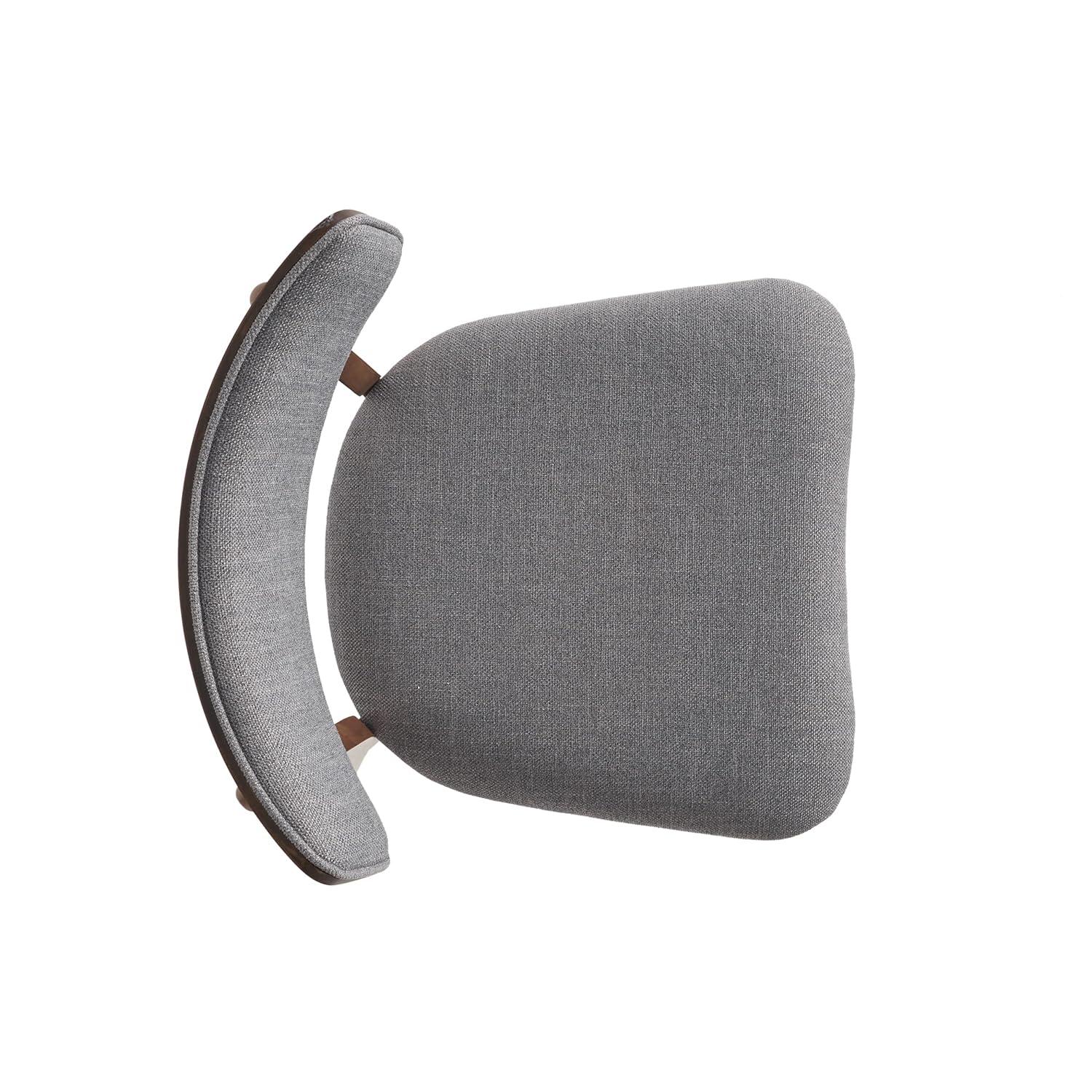 GDF Studio Crystal Indoor Mid Century Modern Fabric Upholstered Dining Chairs, Set of 2, Dark Gray and Walnut