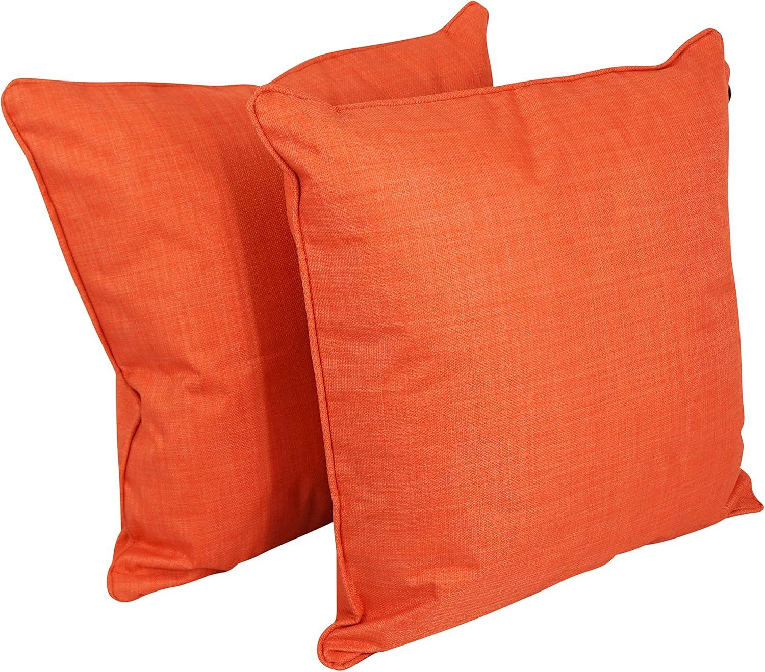 25-inch Double-corded Spun Polyester Square Floor Pillows with Inserts (Set of 2) 9813-CD-S2-REO-SOL-13