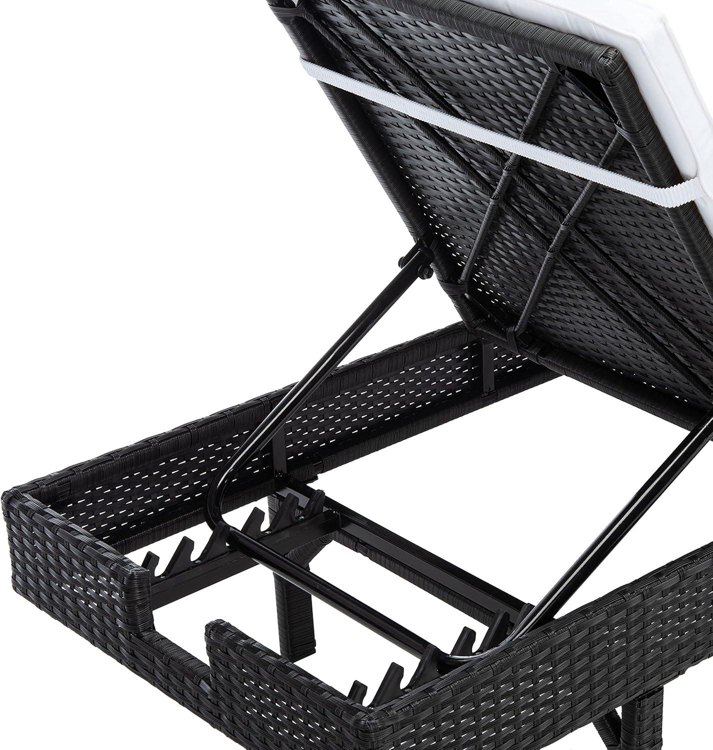 Cam Sunlounger - Outdoor - PAT7501 - Black/Beige -Safavieh