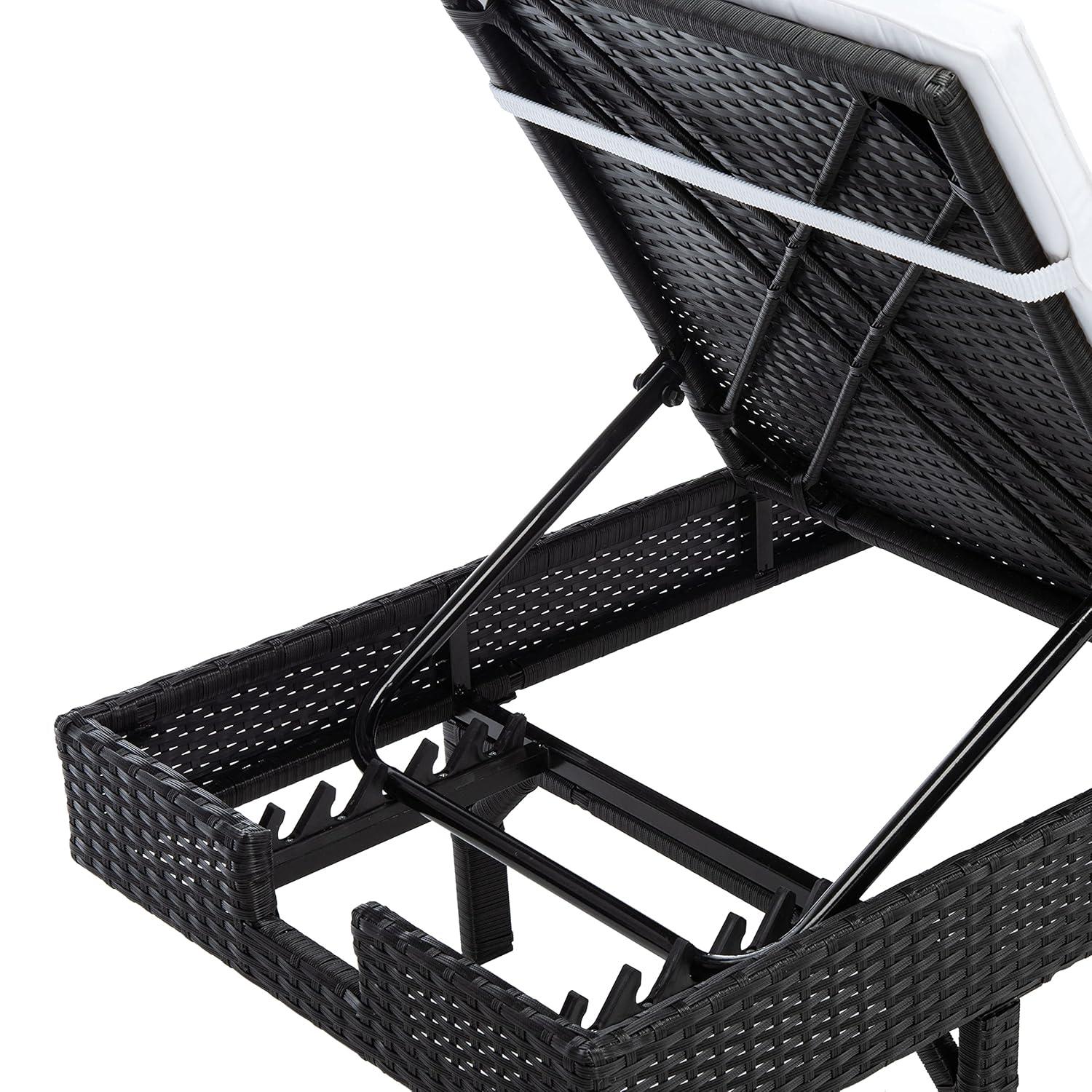 Cam Sunlounger - Outdoor - PAT7501 - Black/Beige -Safavieh