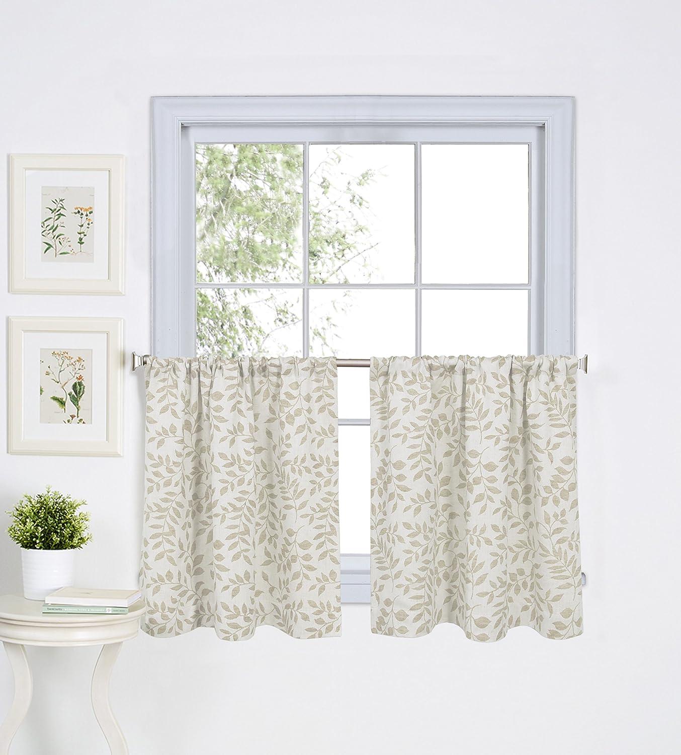 Serene Linen Beige Rod Pocket Window Tiers Set