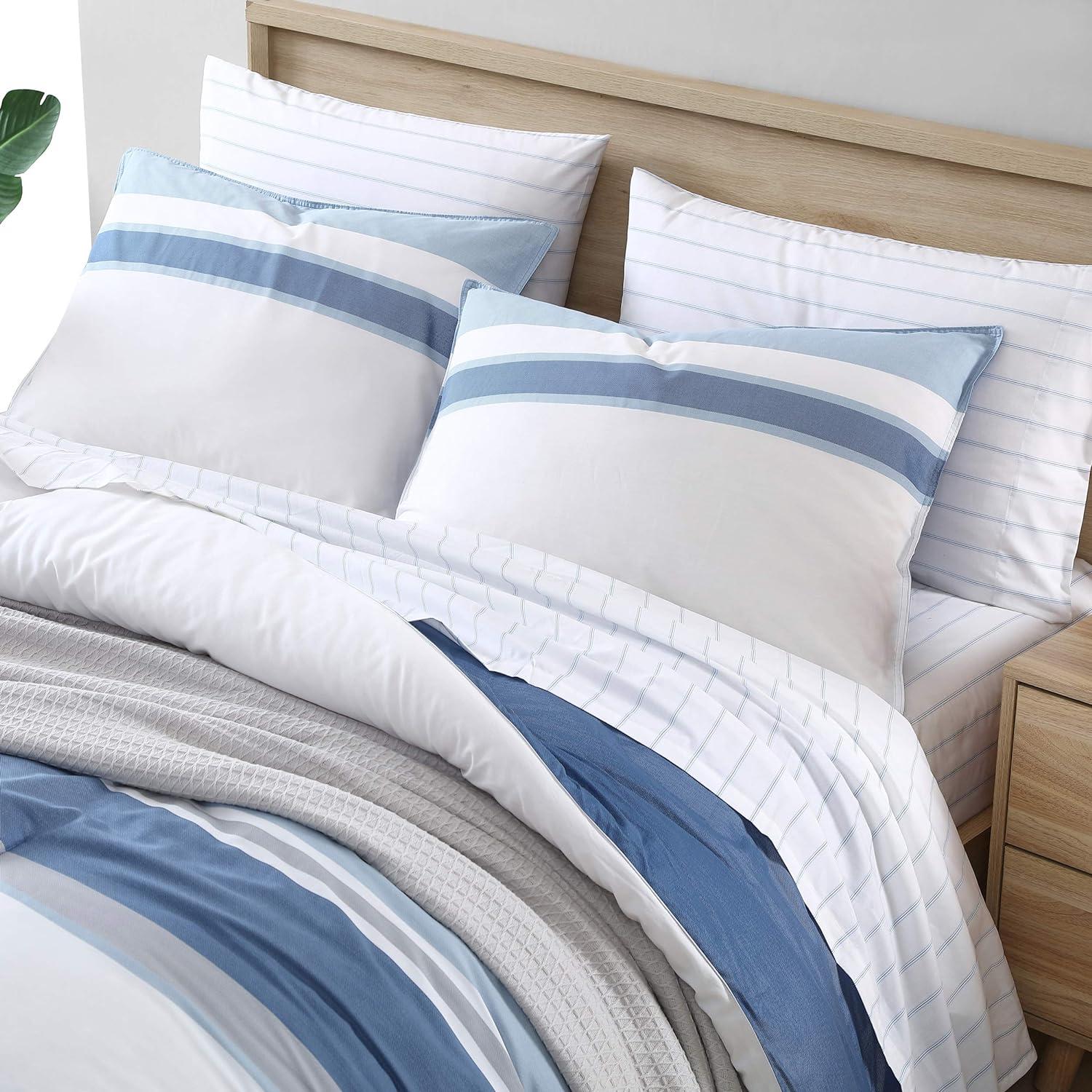 Nautica Trimmer Cotton Reversible Blue Comforter Set