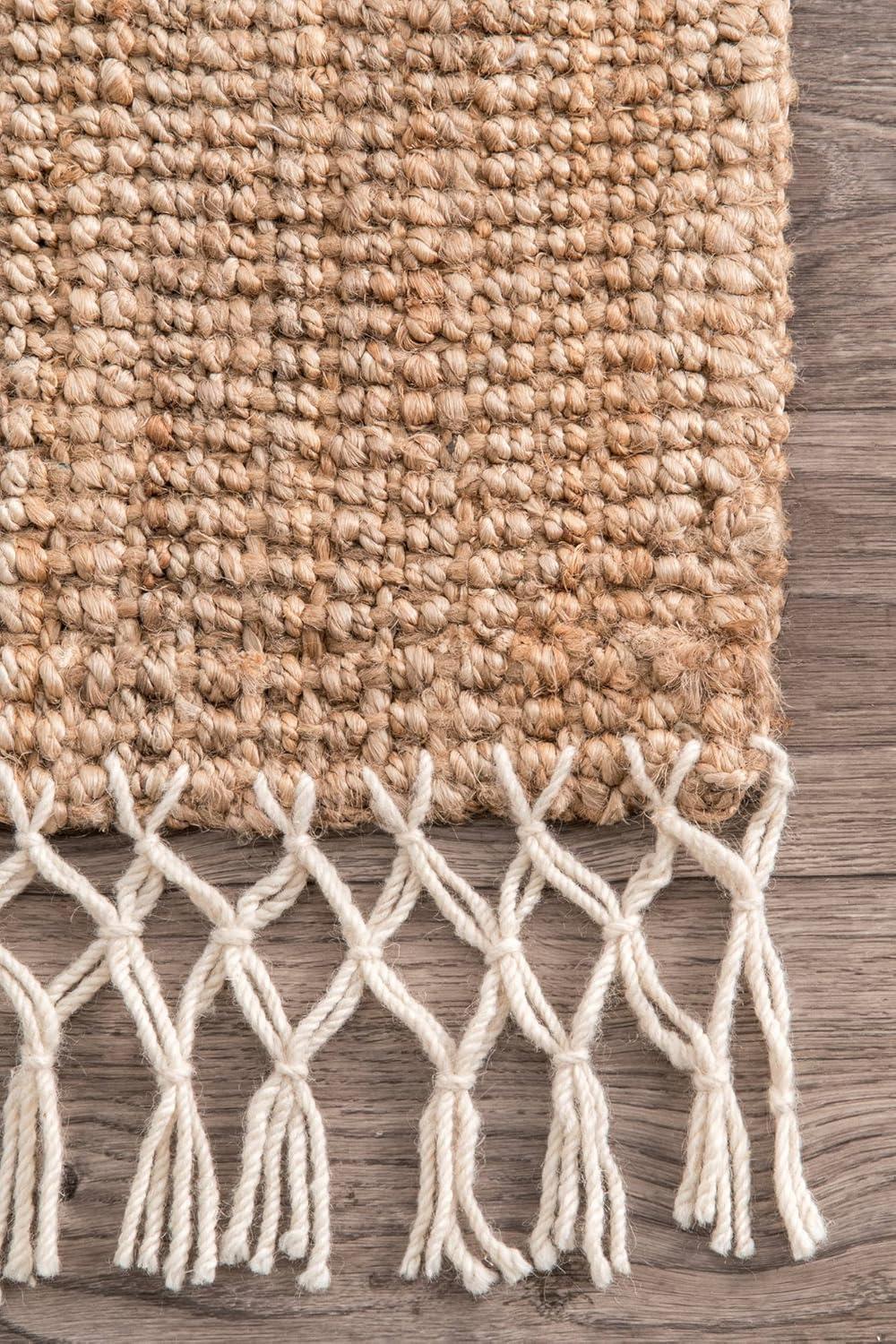 3'x5' Jute Hand Woven Raleigh Area Rug Natural - nuLOOM: Rectangle, Medium Pile, Contemporary, Indoor Use
