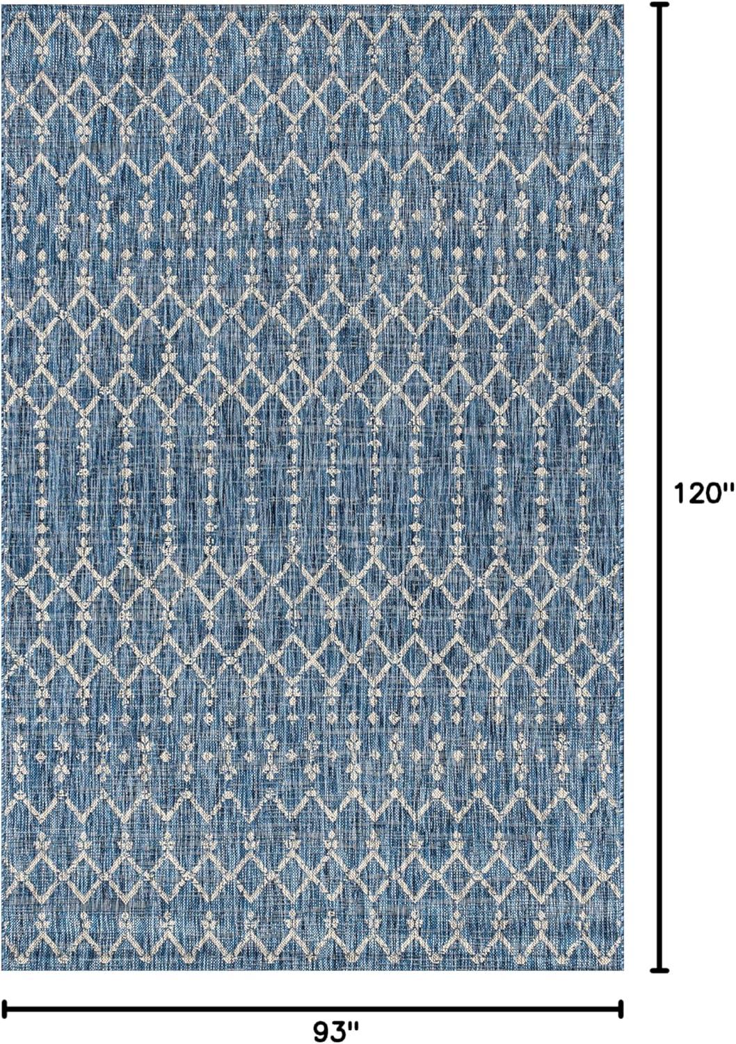 Ourika Moroccan Geometric Textured Weave Indoor/Outdoor Area Rug - JONATHAN Y