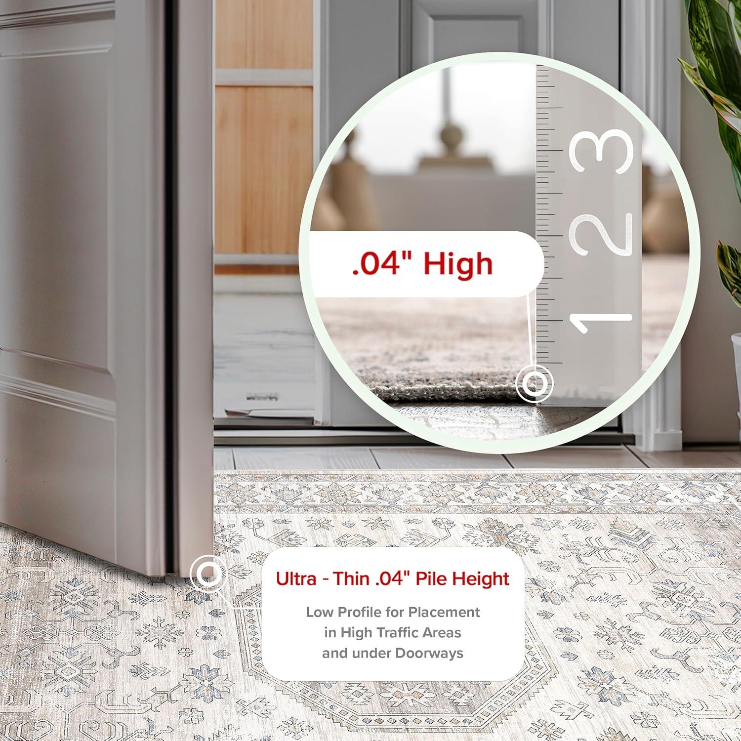 Nuloom Darby Medallion 9x12 Spill Proof Machine Washable Indoor Area Rug for Living Room Bedroom Dining Room, Beige/Ivory
