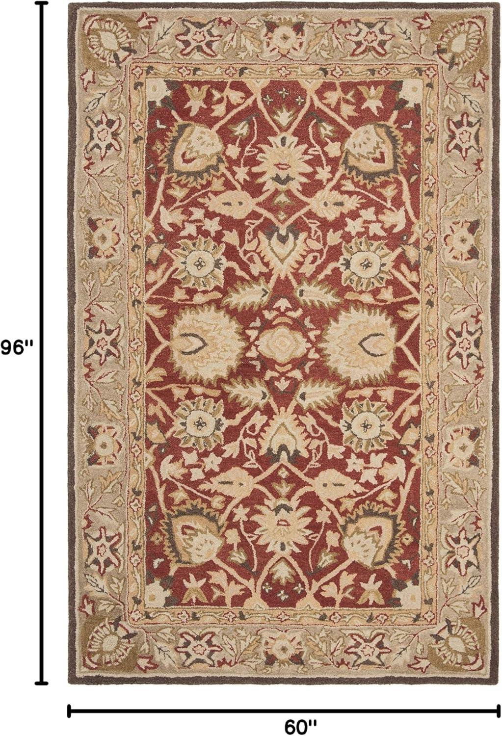 SAFAVIEH Anatolia Venice Traditional Wool Area Rug, Rust/Green, 5' x 8'