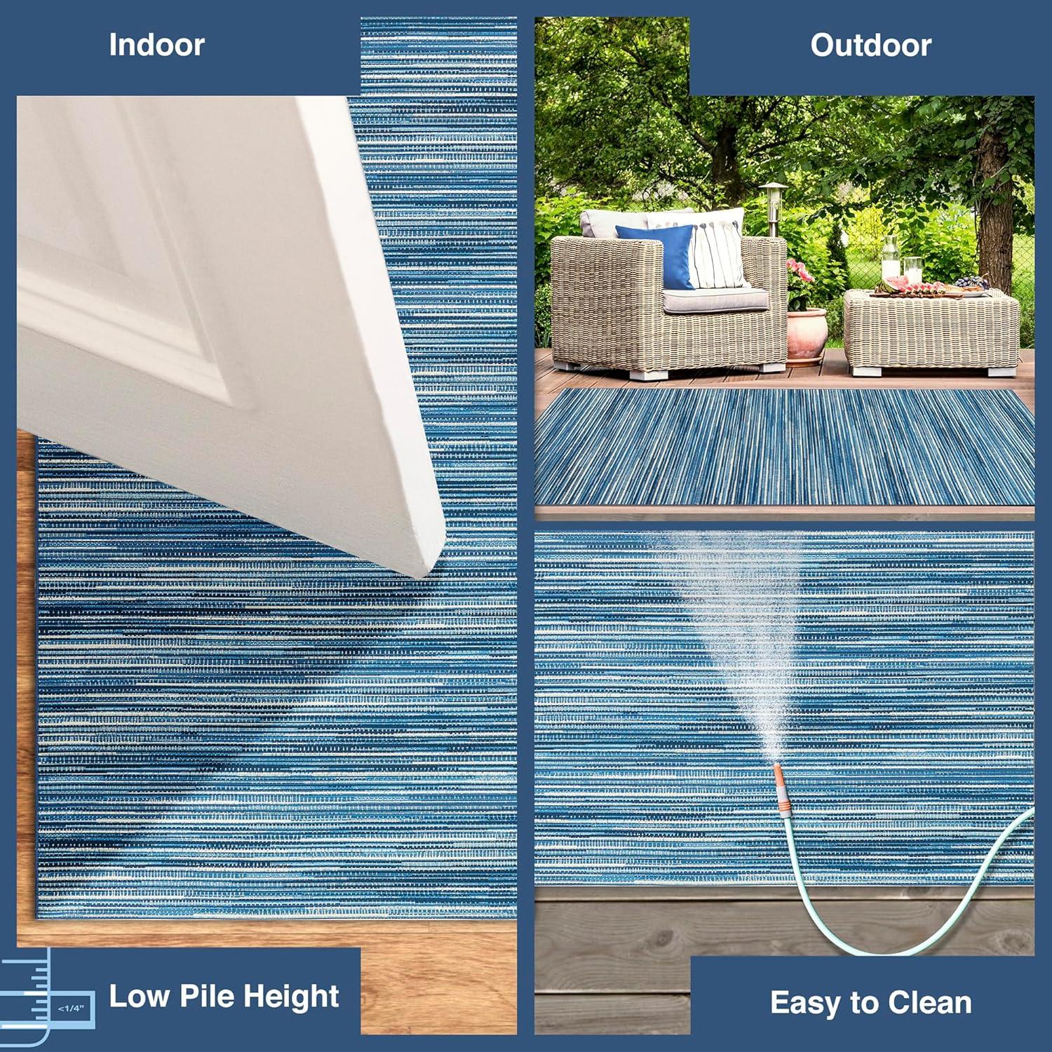 Liora Manne Marina Stripes Indoor/Outdoor Rug China Blue 2'7" x 4'3"