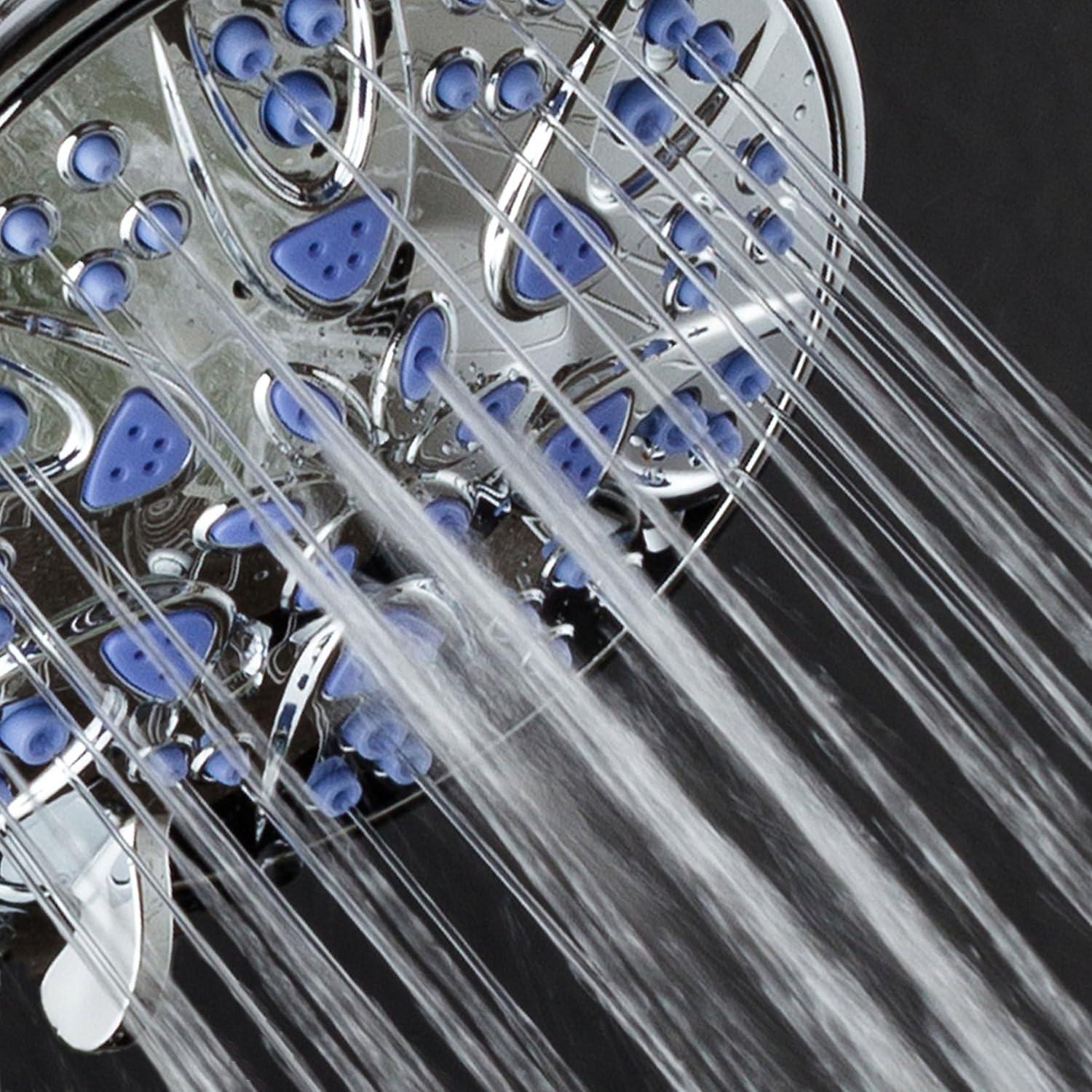 Chrome Antimicrobial 6-Setting High-Pressure Shower Head