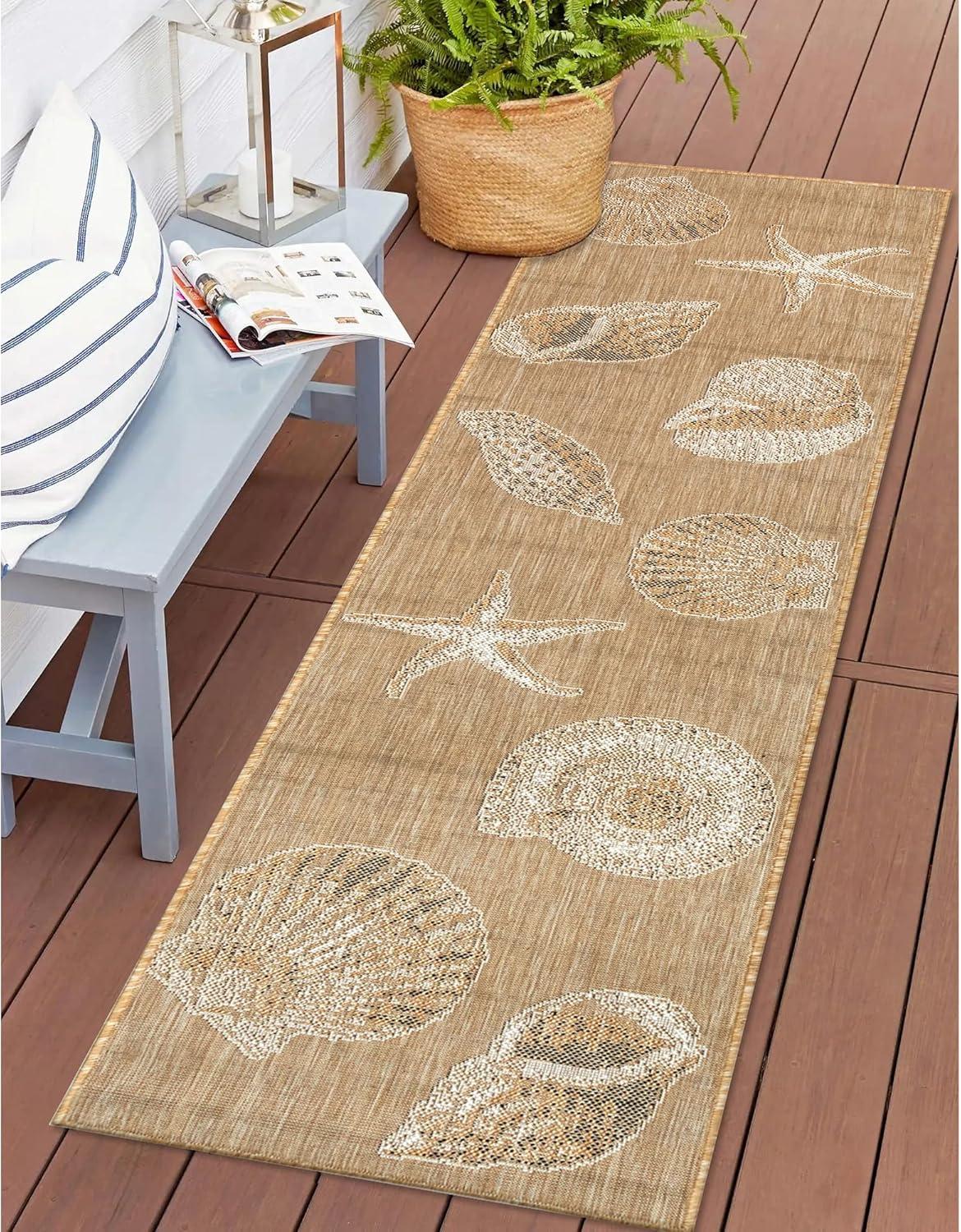 Coastal Charm Sand Synthetic 24" Stain-Resistant Rug