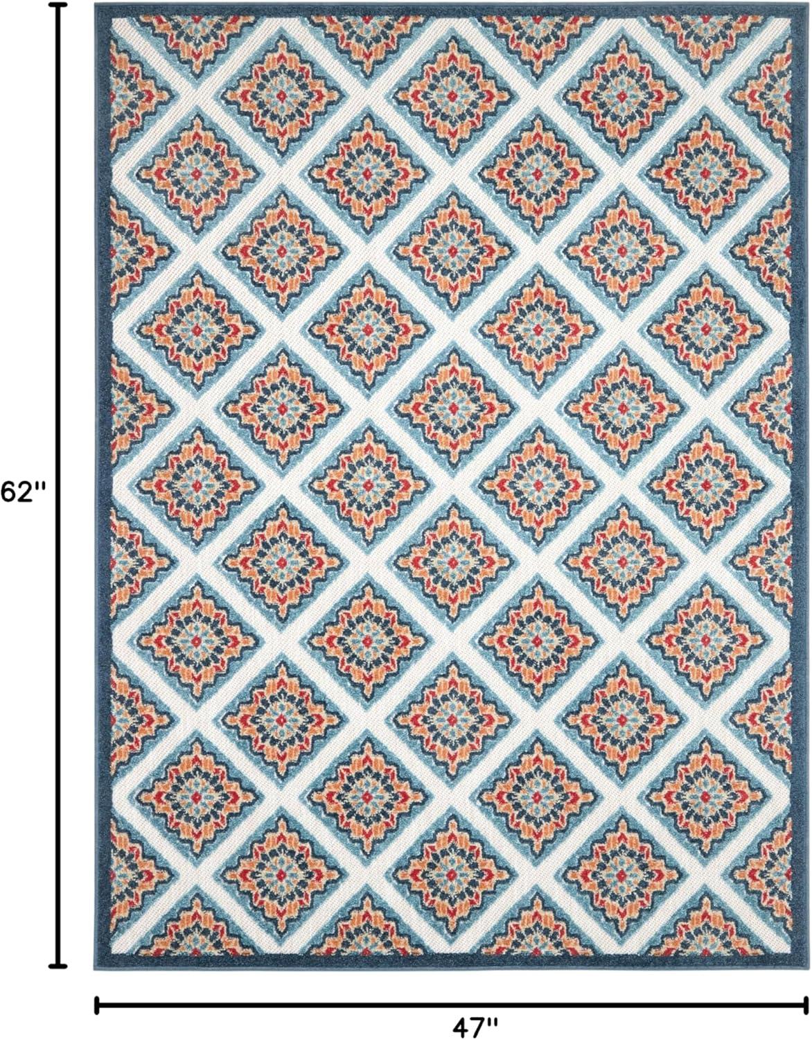 TOWN & COUNTRY EVERYDAY Brooks Retro Geo Outdoor Rug Red/Multi