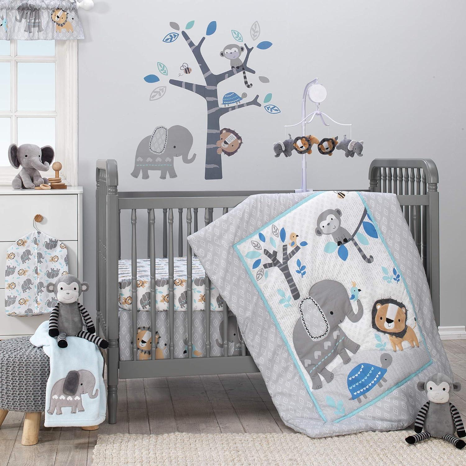 Bedtime Originals Jungle Fun Animals 100% Cotton - Piece Standard Crib Fitted Sheet