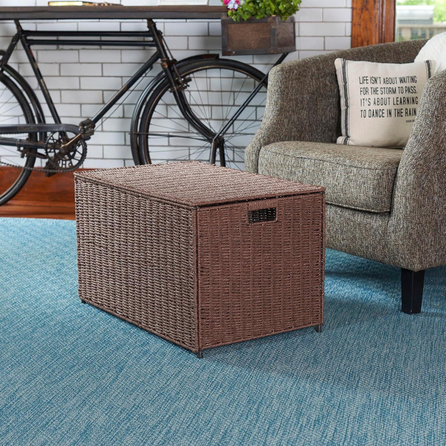 Large Woven Sturge Chest | Paper Rope | Coffee