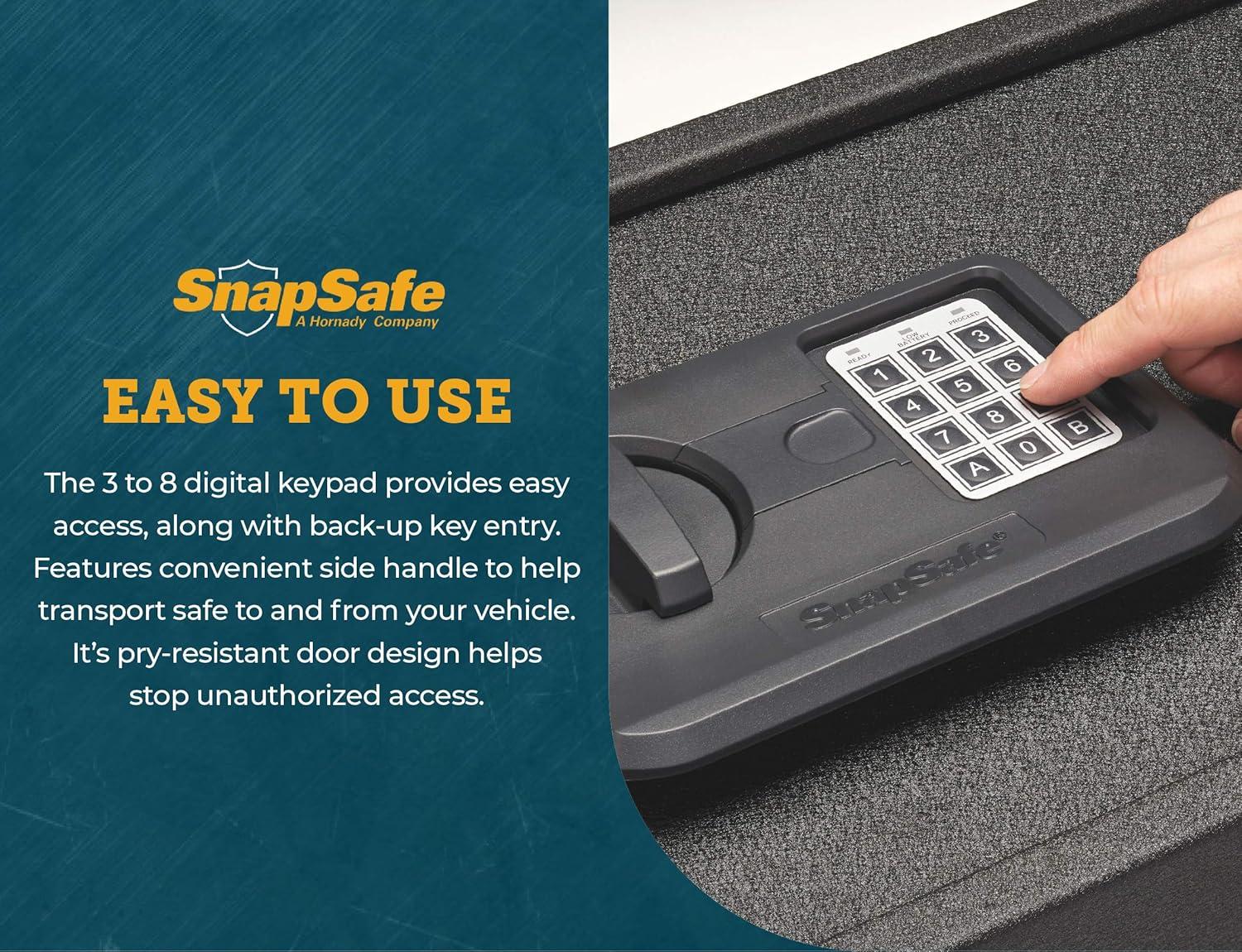 SnapSafe Trunk Safe II – Vehicle Gun Safes for Rifles and Shotguns – Security in Your Car or Truck, Protect Your Firearms, Ammo and Valuables – Black, Measures 7 x 42 x 13 Inches