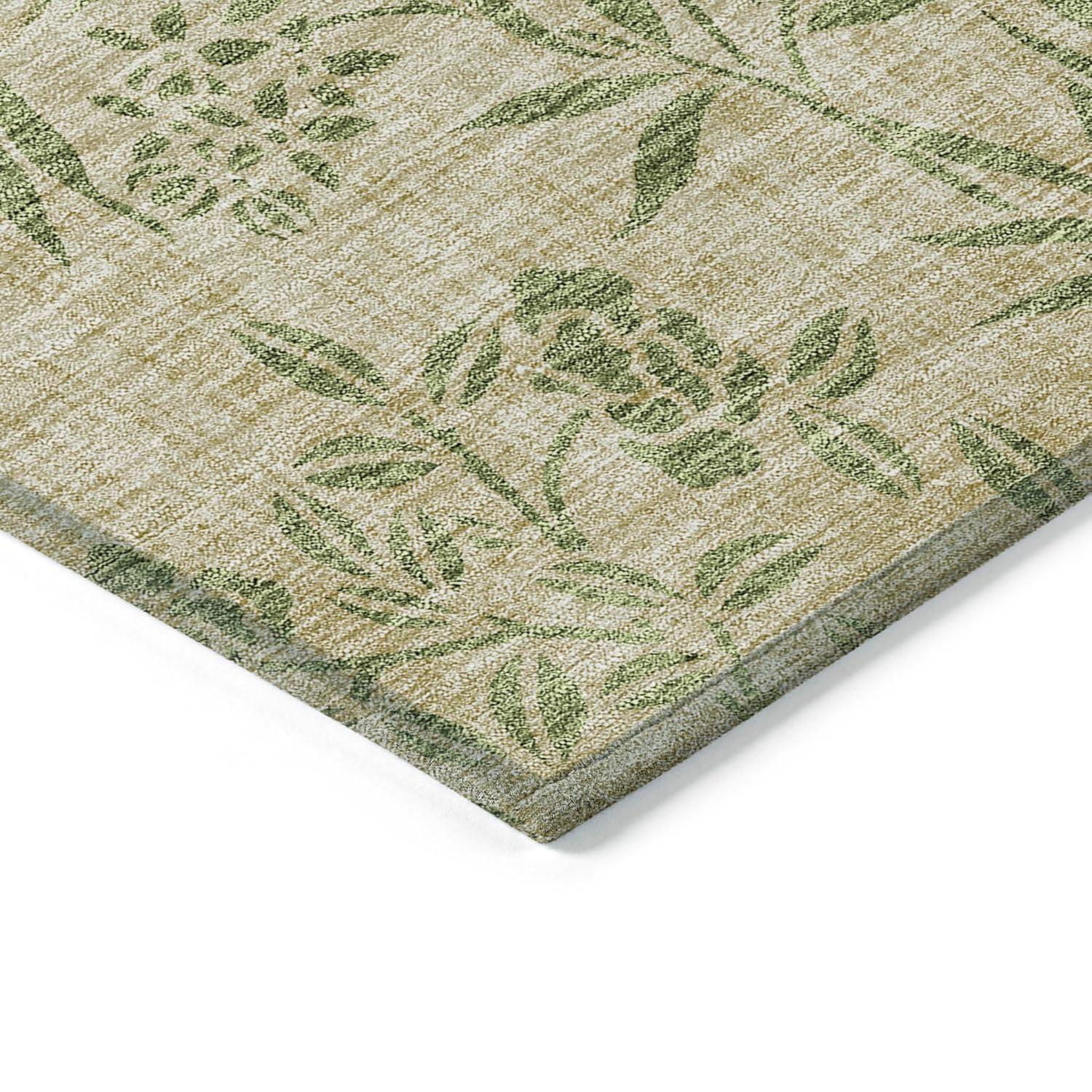 Addison Rugs Chantille Indoor/Outdoor Transitional Floral Khaki Washable Rectangle Rug, 2'6" x 3'10"