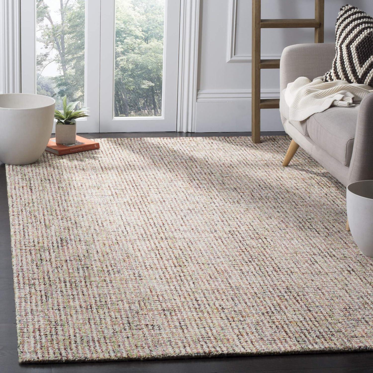 Abstract ABT468 Handmade Indoor Area Rug - Dark Blue/Rust - 6'x9' - Safavieh