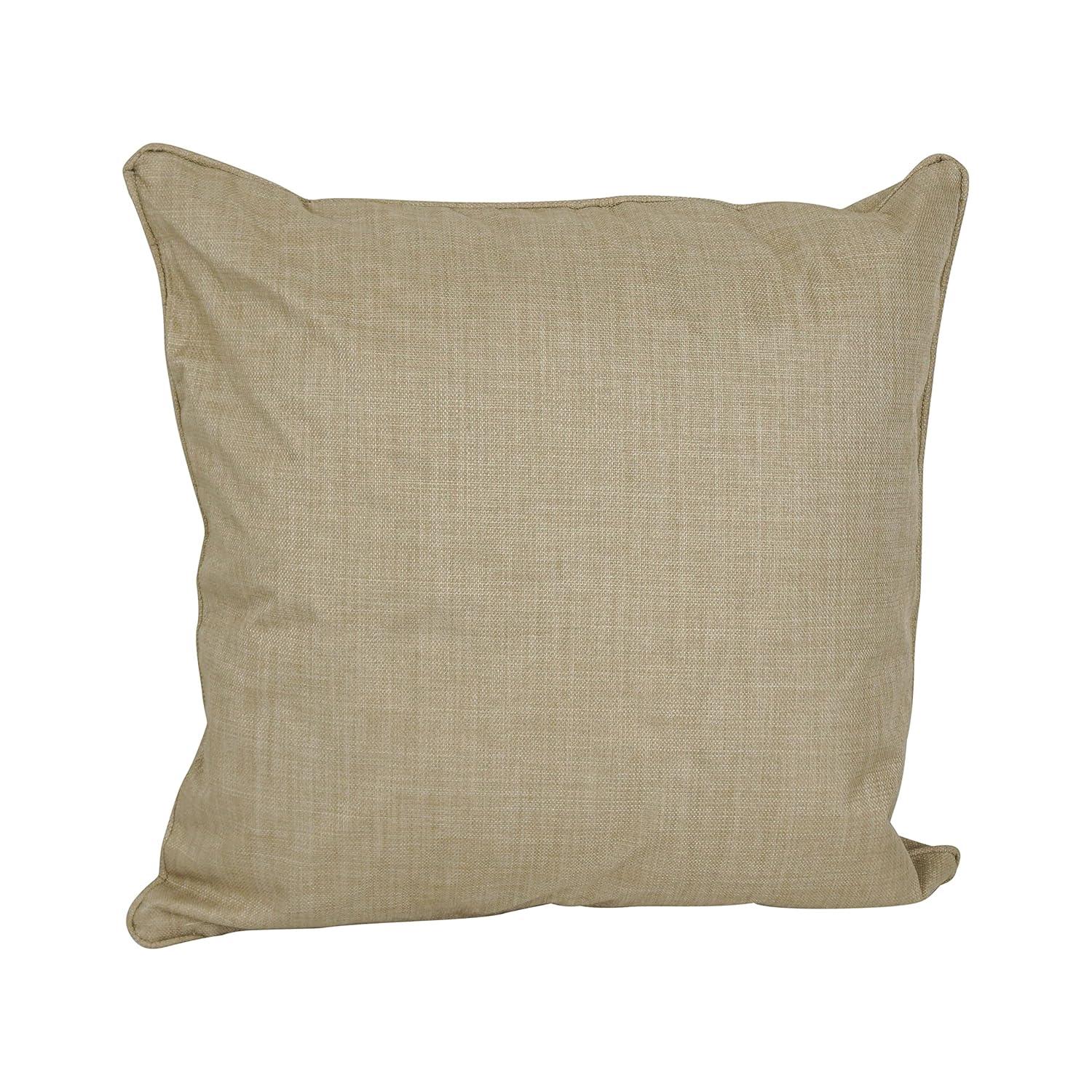 Blazing Needles 9813-CD-S2-REO-SOL-07 25 in. Double-Corded Spun Polyester Square Floor Pillows with Inserts, Sandstone - Set of 2