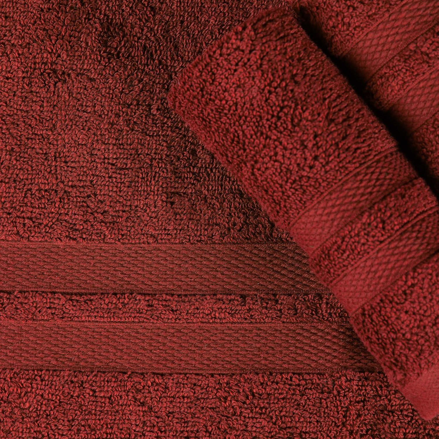 Superior Ultra Soft Cotton Solid 6-Piece Towel Sets, Maroon
