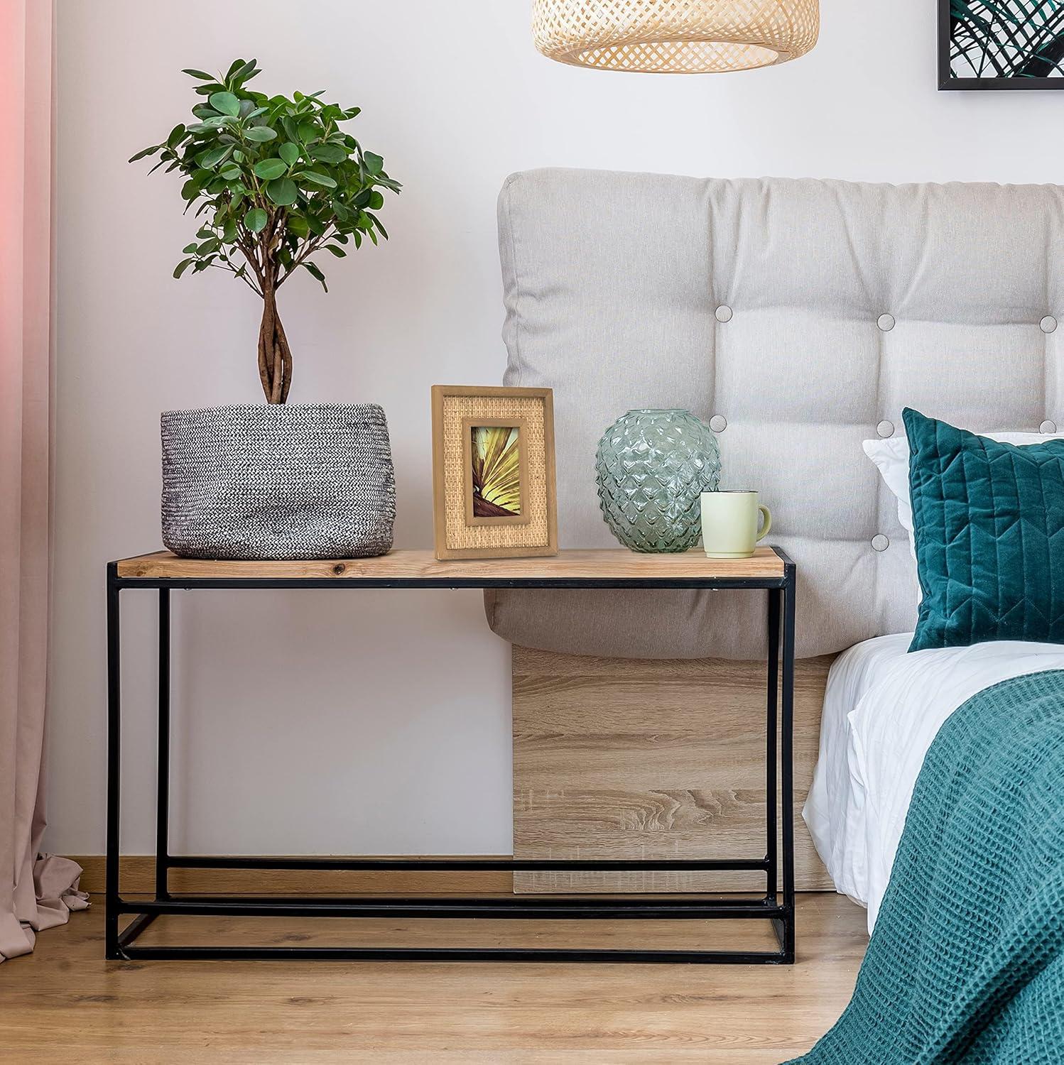 Rattan and Wood Picture Frame for 5x7 Inch Photos | Coastal or Boho Picture Frame | Tabletop Stand and Wall Mount | Single Display or Gallery Wall