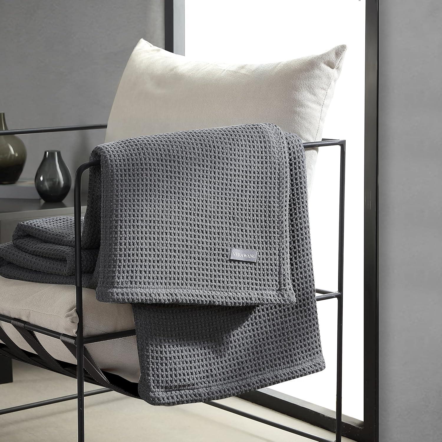 Vera Wang Waffleweave Cotton Blanket