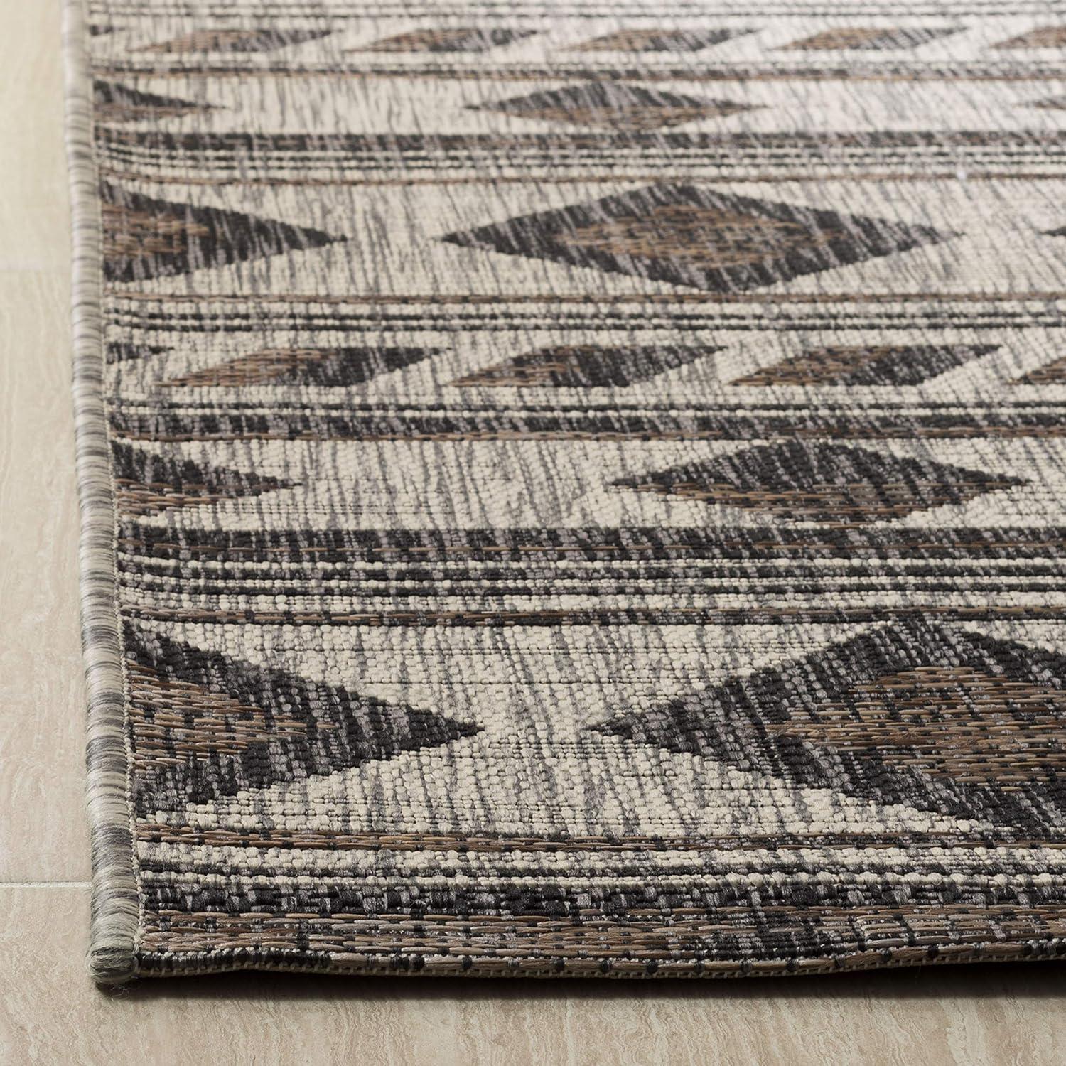 Courtyard CY8529 Power Loomed Indoor/Outdoor Area Rug - Grey/Black - 4'x5'7" - Safavieh.