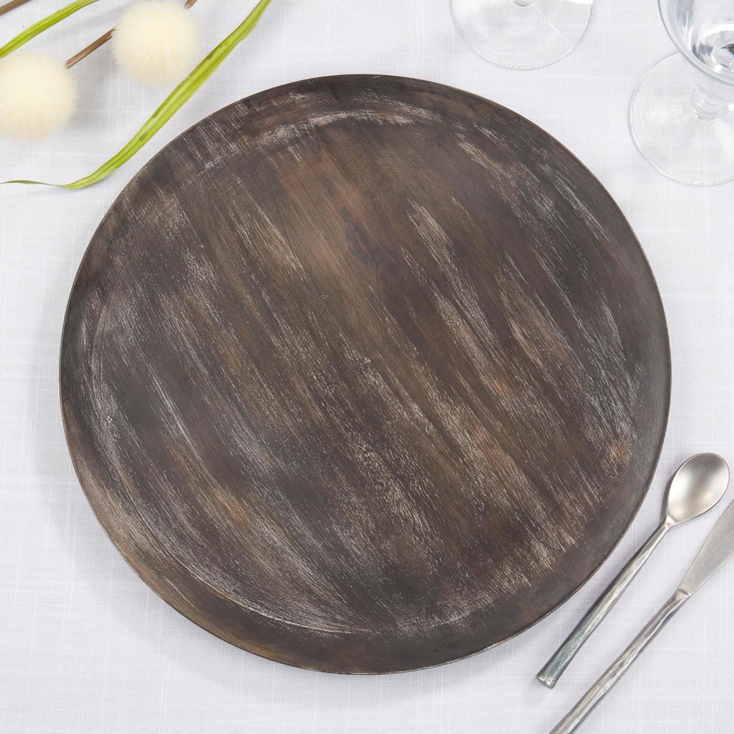 Sousplat Collection Mango Wood No Pattern Charger (Set of 4)