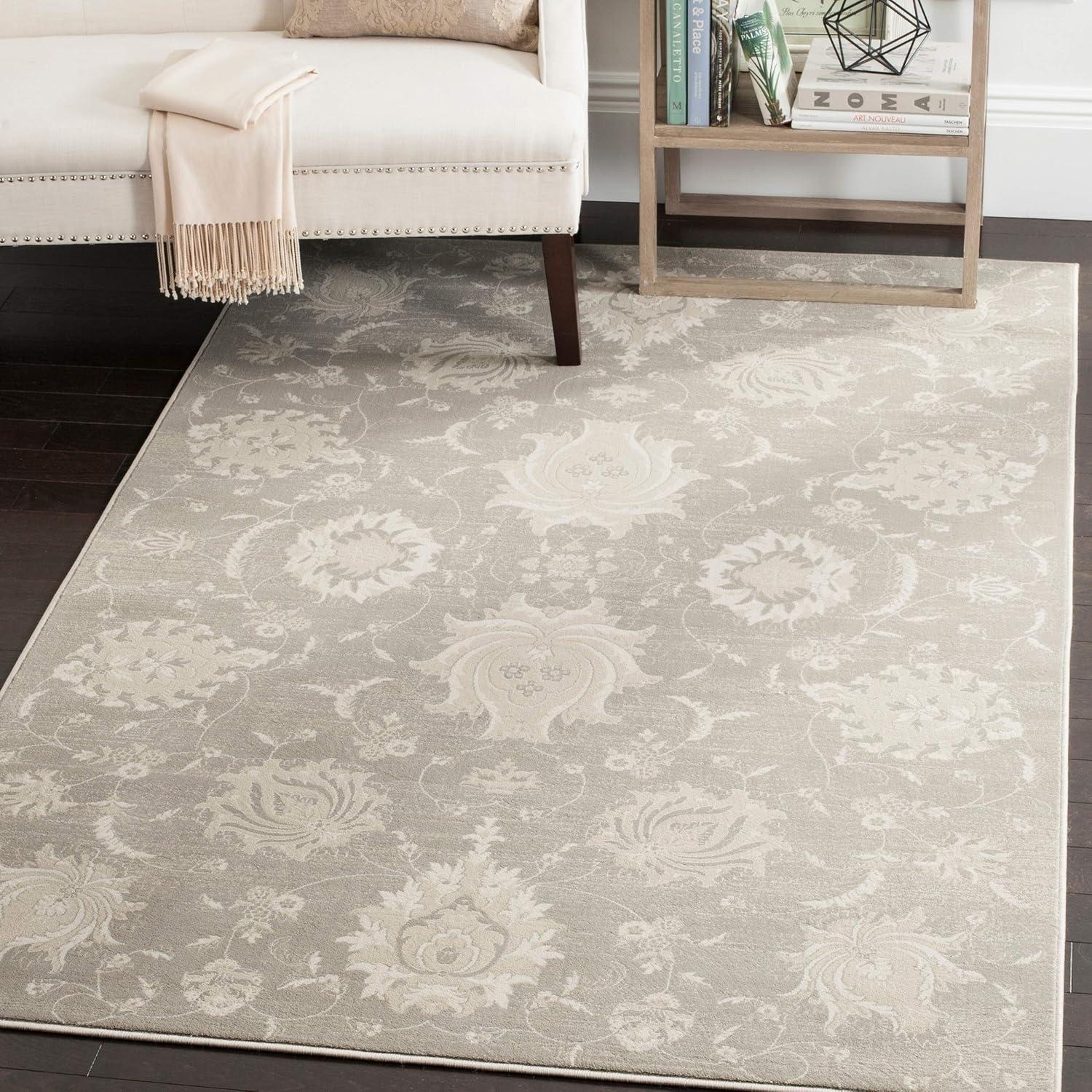 SAFAVIEH Vintage Clemence Floral Area Rug, Grey/Ivory, 6'7" x 9'2"