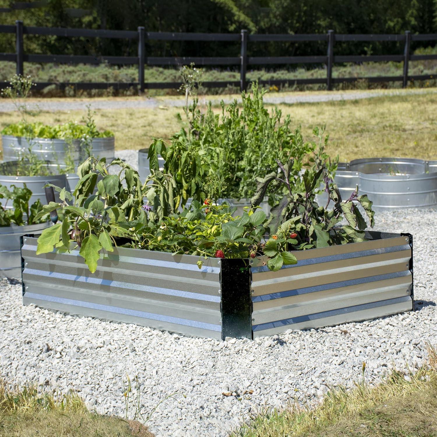Grapevine Metal Raised Garden Bed