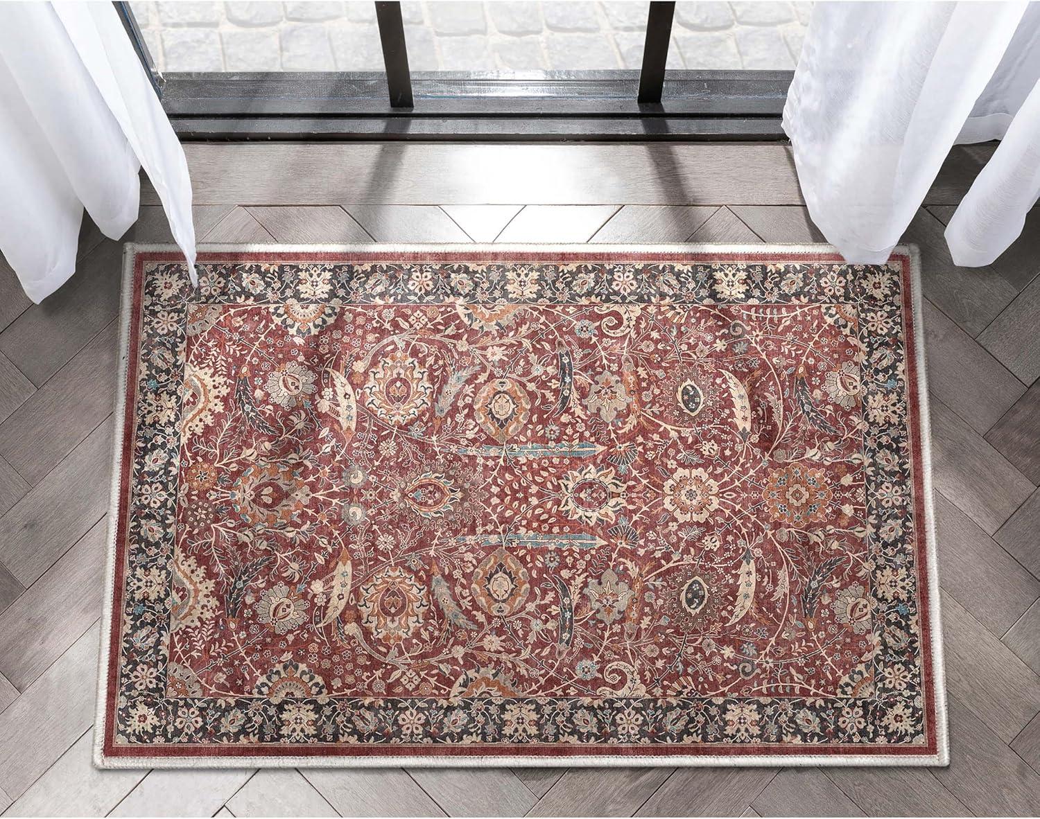 Asha Oriental Persian Flat-Weave Red Rug