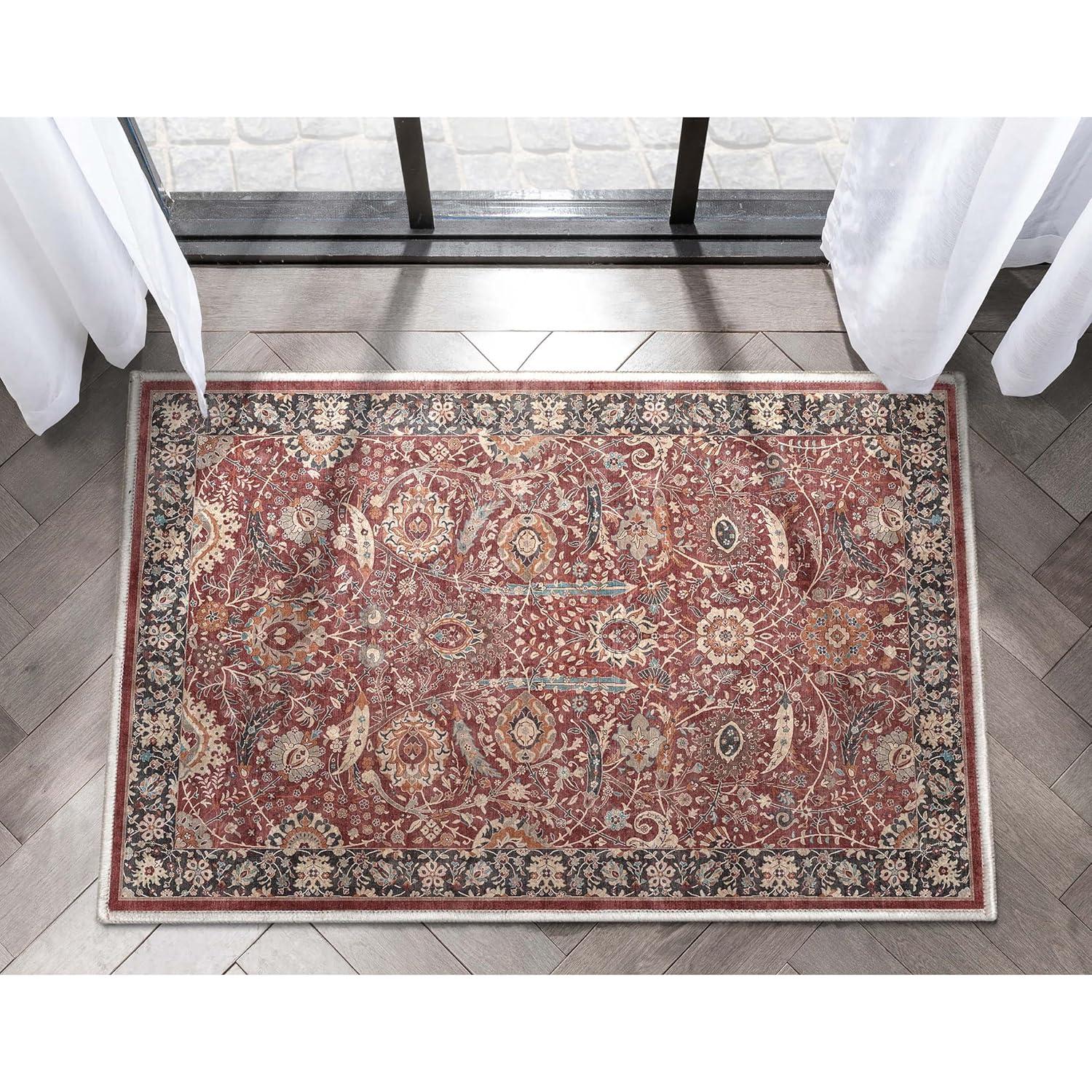 Asha Oriental Persian Flat-Weave Red Rug
