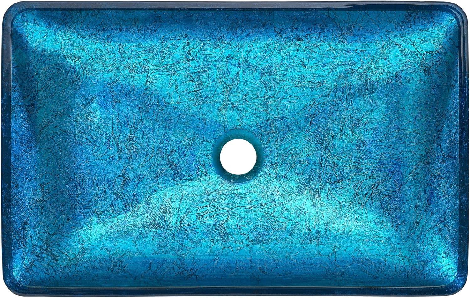 Cascade Rectangular Glass Vessel Sink with Faucet